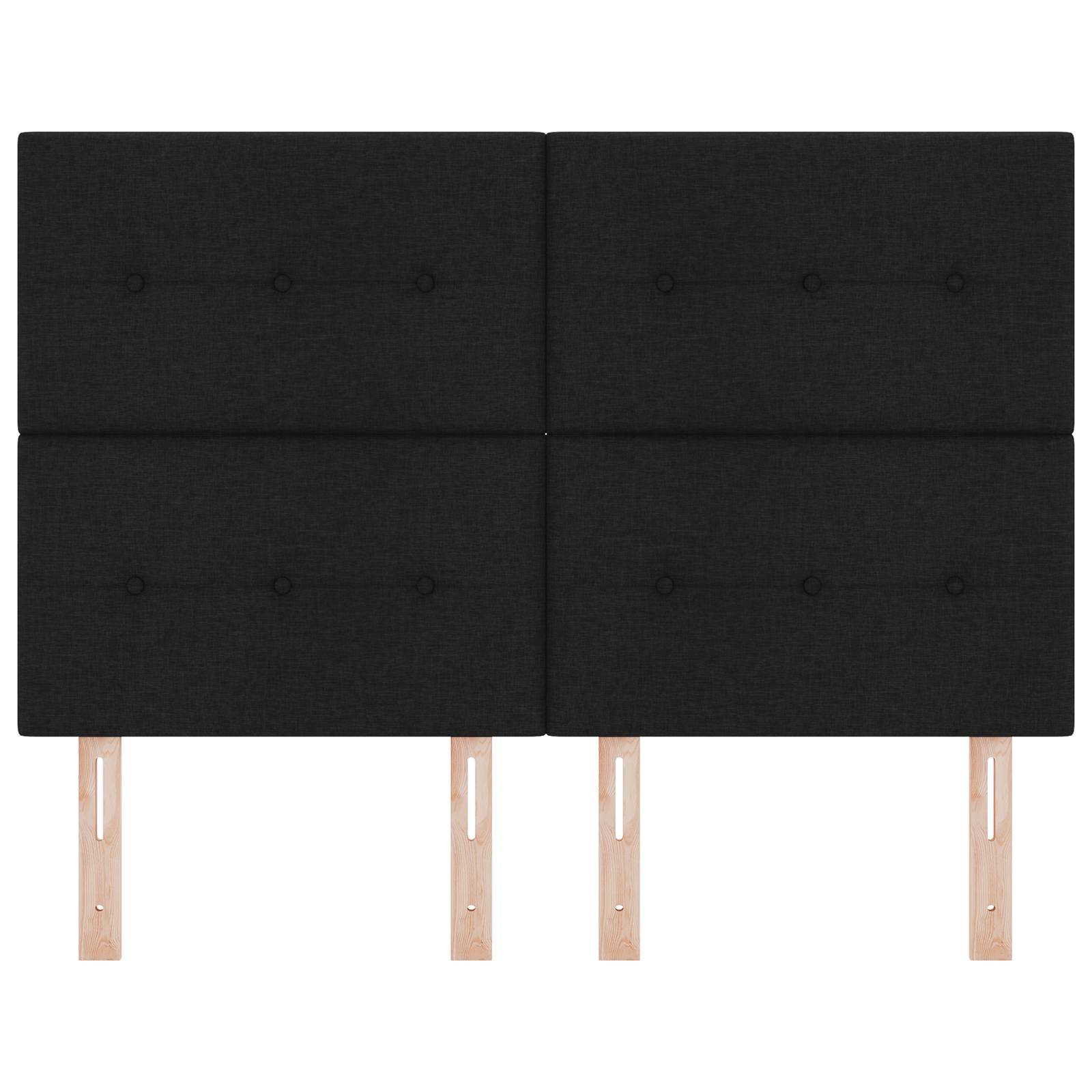 vidaXL Kopfteil mit Knopfheftung Schwarz 140 cm Stoff