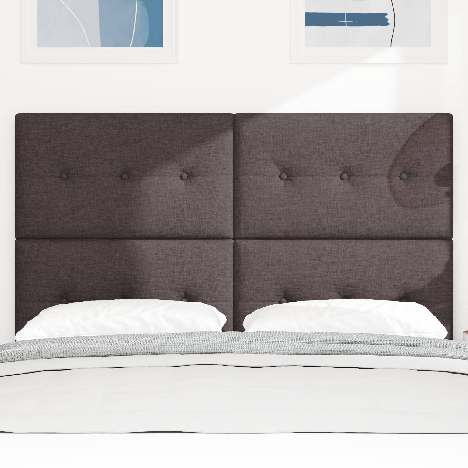 vidaXL Kopfteil mit Knopfheftung Dunkelbraun 160 cm Stoff