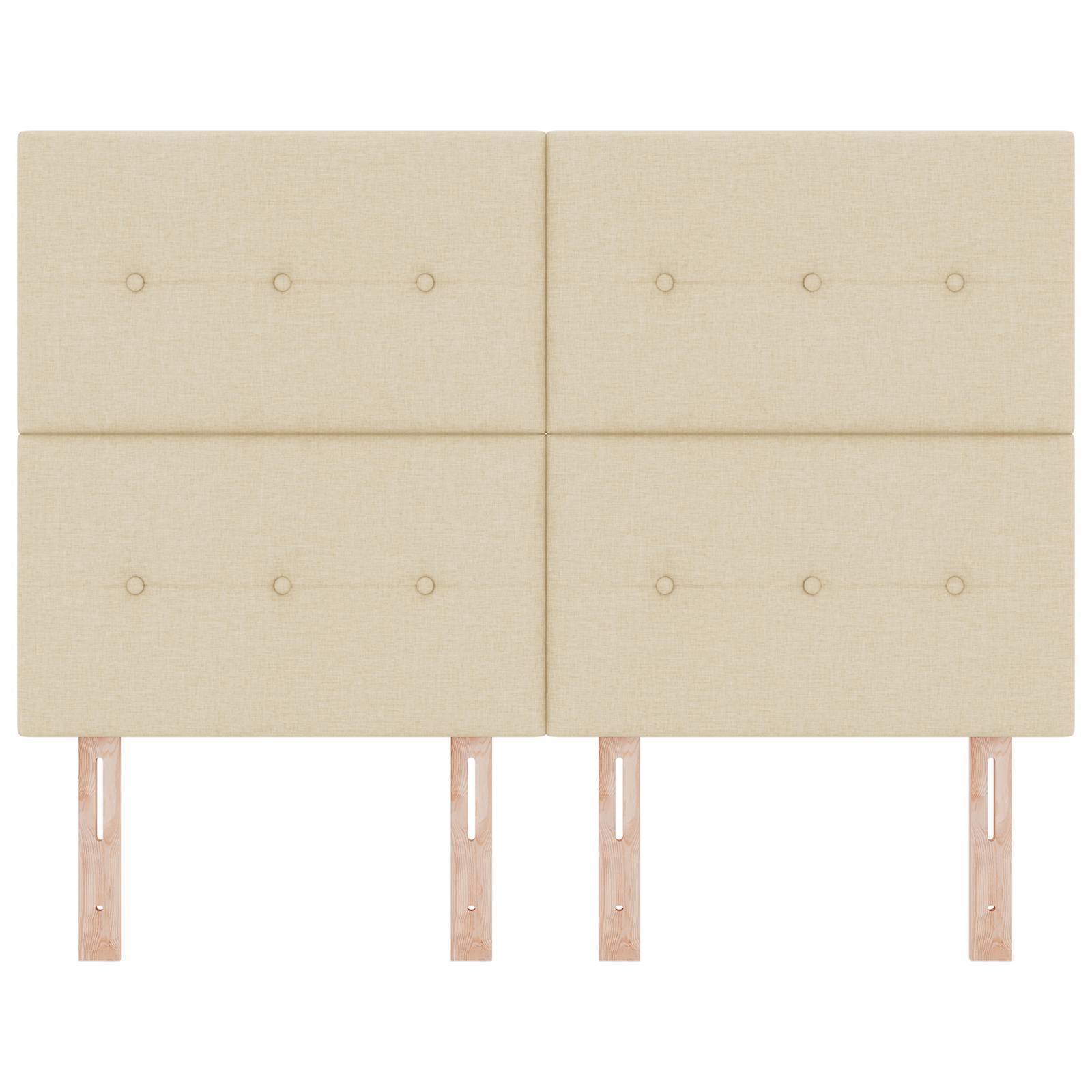 vidaXL Kopfteil mit Knopfheftung Creme 140 cm Stoff