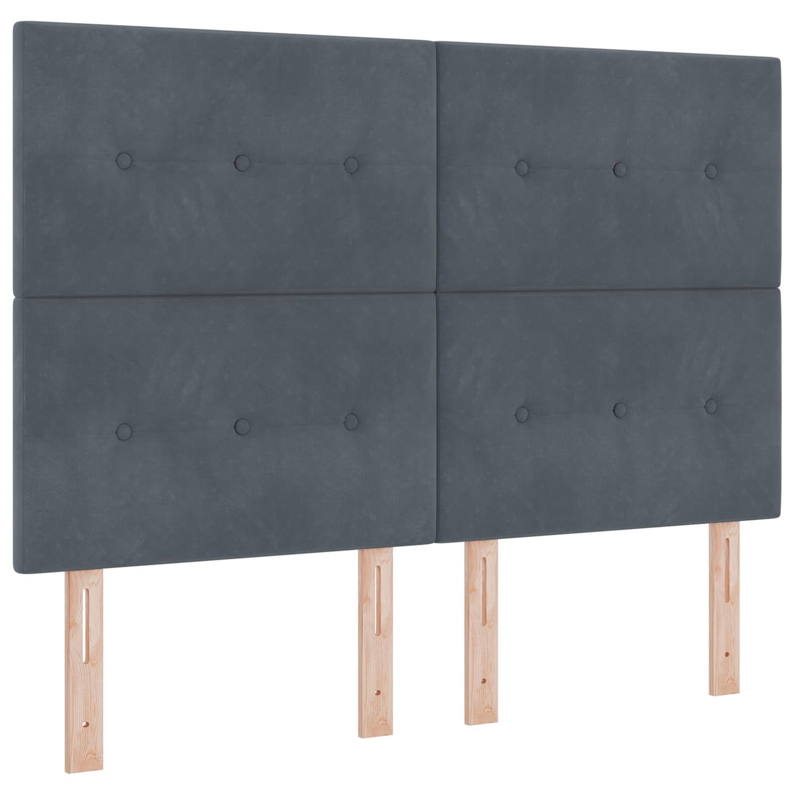vidaXL Kopfteil mit Knopfheftung Dunkelgrau 140 cm Samt