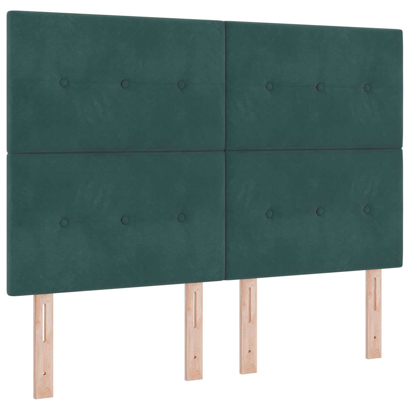vidaXL Boxspringbett mit Matratze Dunkelgrün 140x190 cm Samt