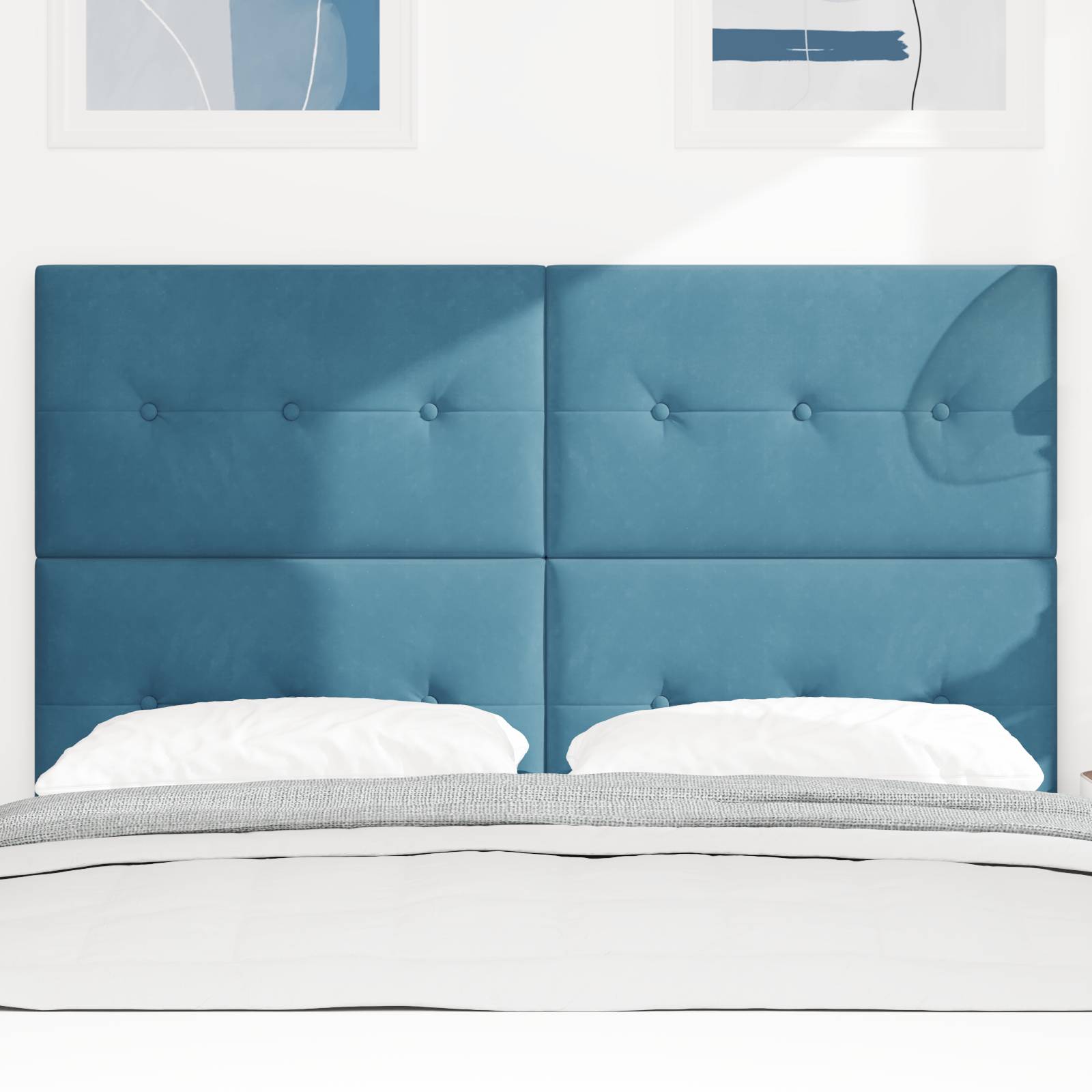 vidaXL LED Kopfteil Dunkelblau 72 cm Samt