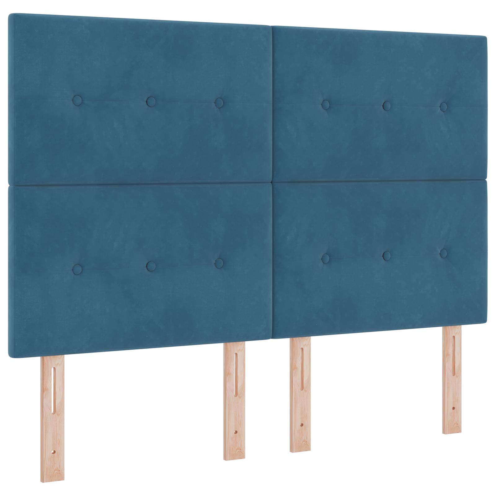 vidaXL LED Boxspringbett mit Matratze Dunkelblau 140x190 cm Samt
