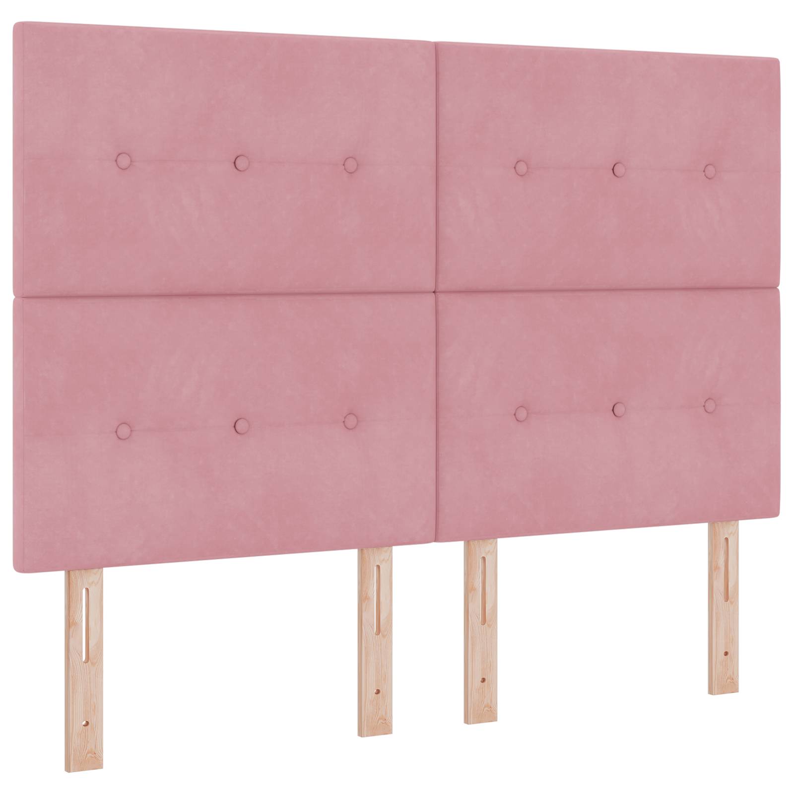 vidaXL Kopfteil mit Knopfheftung Rosa 160 cm Samt