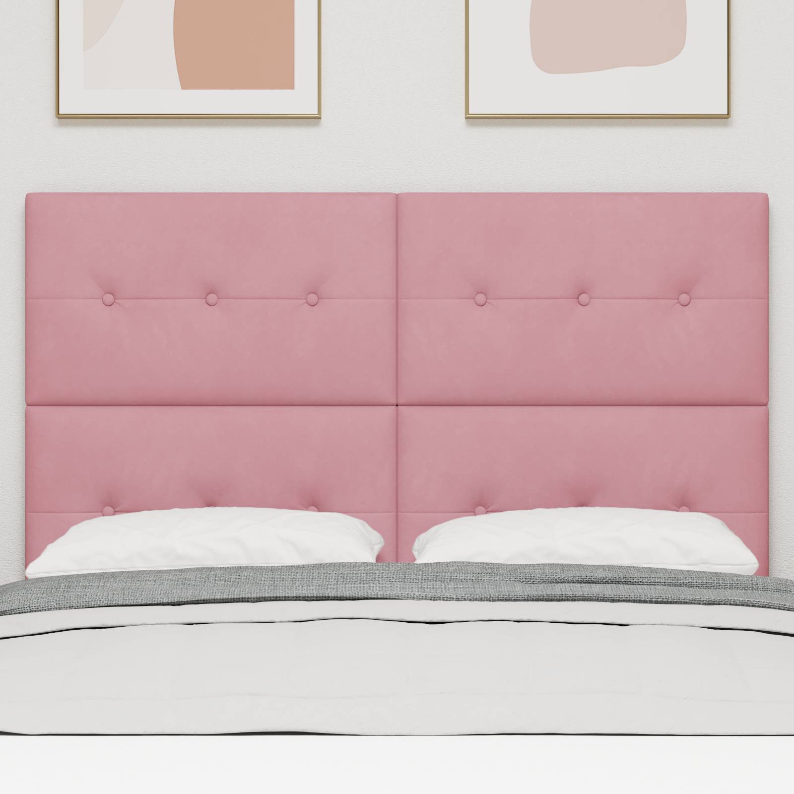 vidaXL Kopfteil mit Knopfheftung Rosa 160 cm Samt