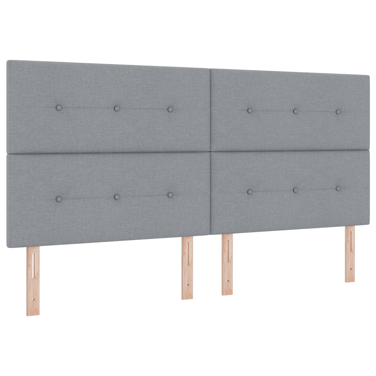 vidaXL Boxspringbett mit Matratze Hellgrau 200x200 cm Stoff