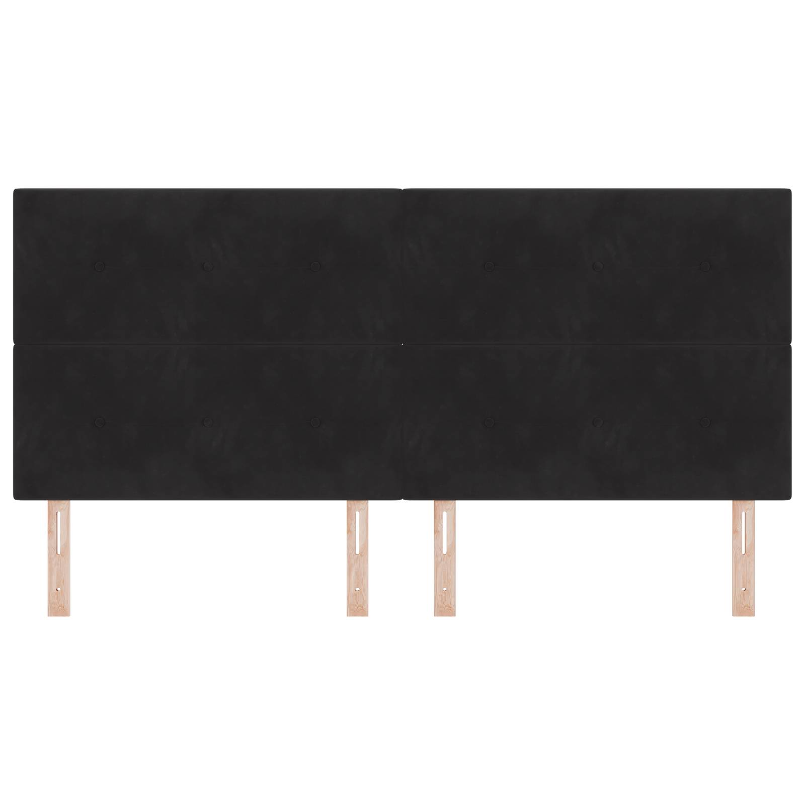 vidaXL Kopfteil mit Knopfheftung Schwarz 200 cm Samt