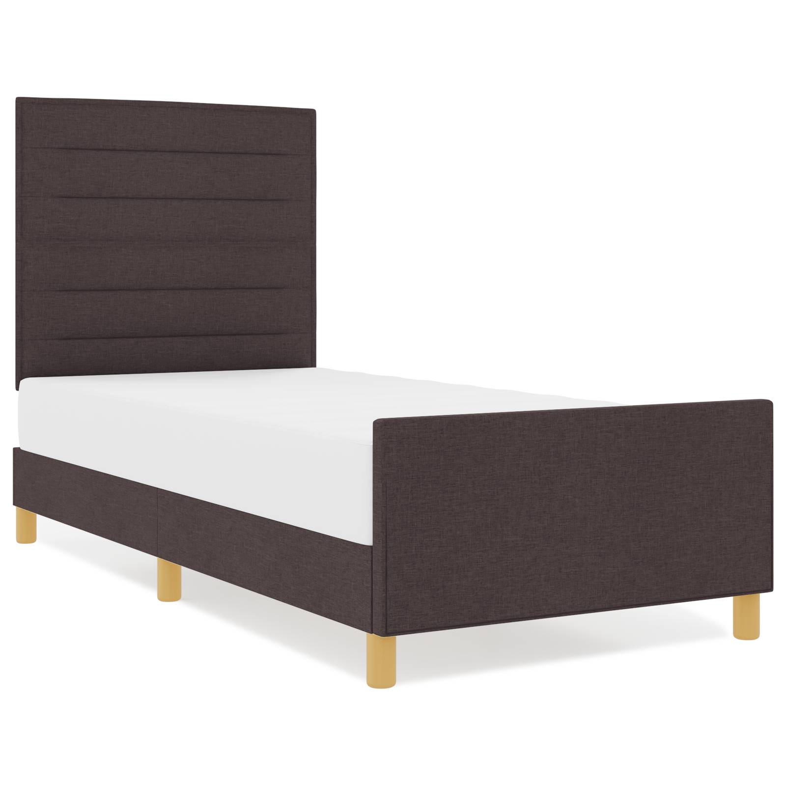vidaXL Bettgestell Dunkelbraun 90x190 cm Stoff