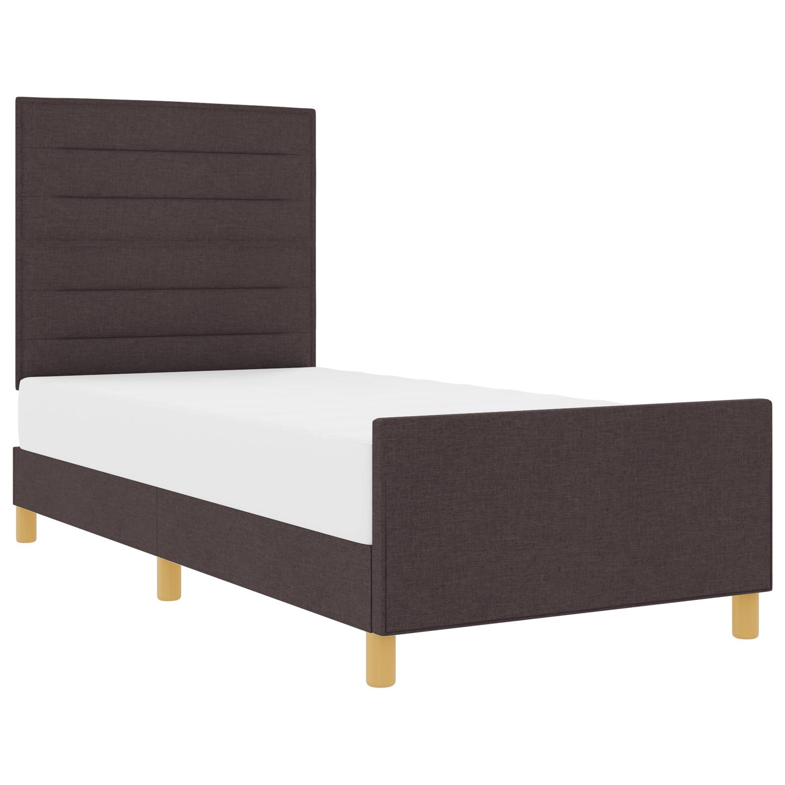 vidaXL Bettgestell Dunkelbraun 90x190 cm Stoff