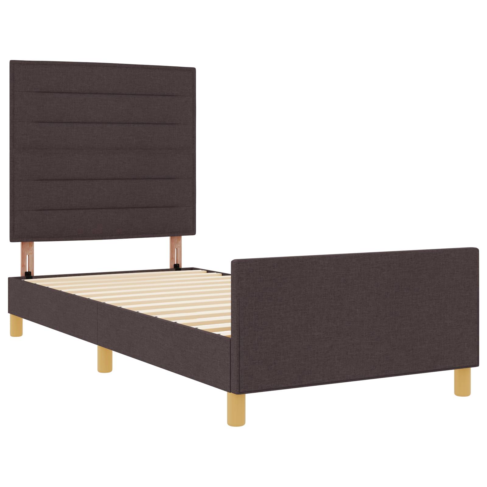 vidaXL Bettgestell Dunkelbraun 90x190 cm Stoff