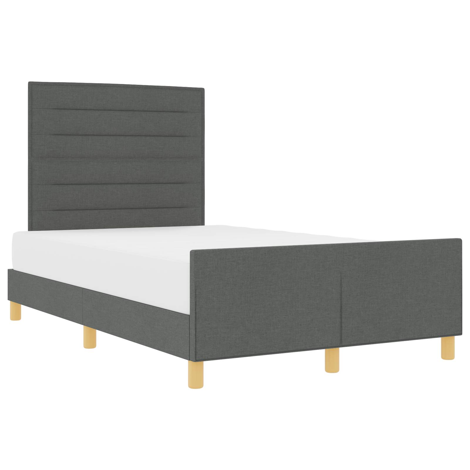 vidaXL Bettgestell Dunkelgrau 120x200 cm Stoff