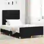 vidaXL Bettgestell Schwarz 120x200 cm Stoff vidaXL Bettgestell Schwarz 120x200 cm Stoff