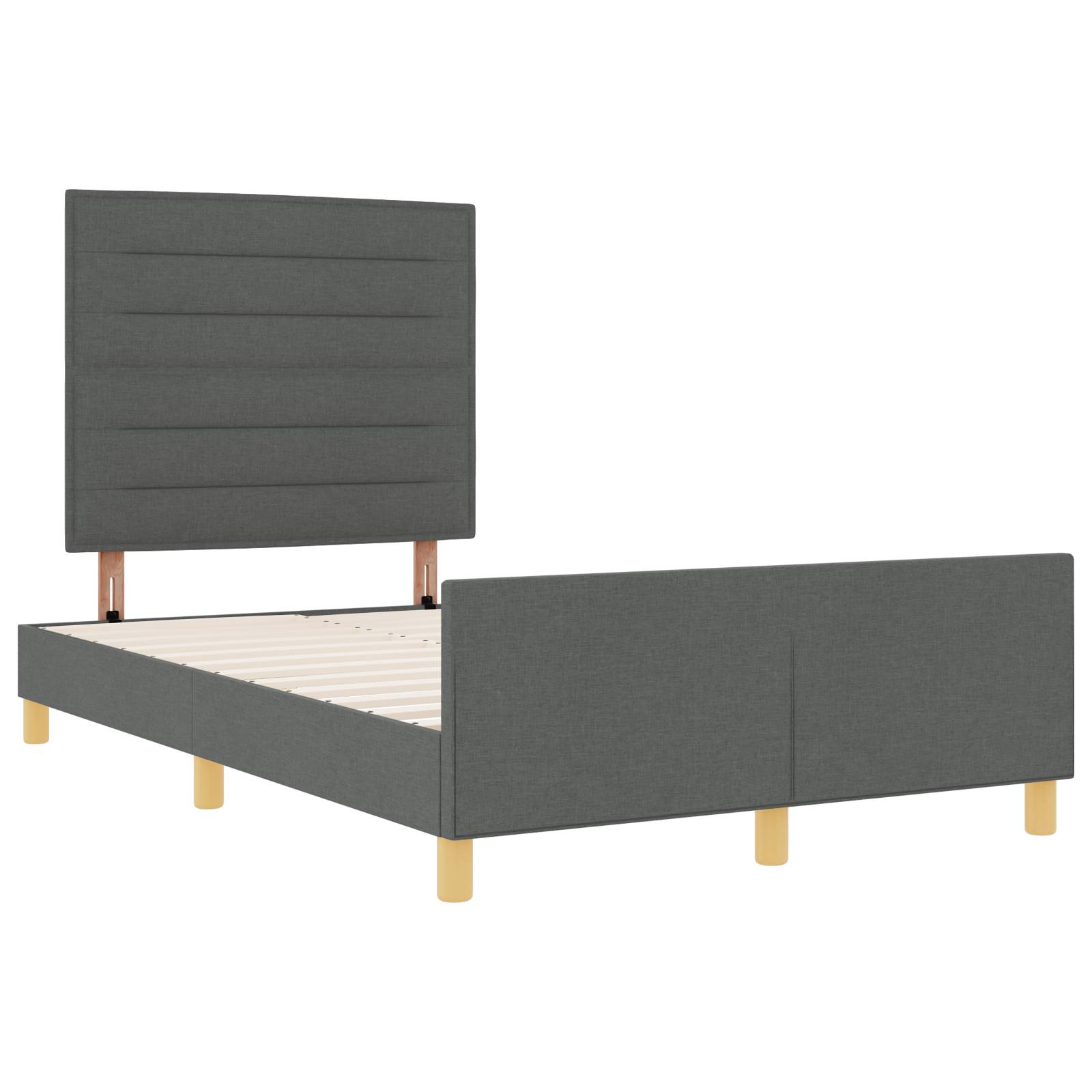 vidaXL Bettgestell Dunkelgrau 120x200 cm Stoff