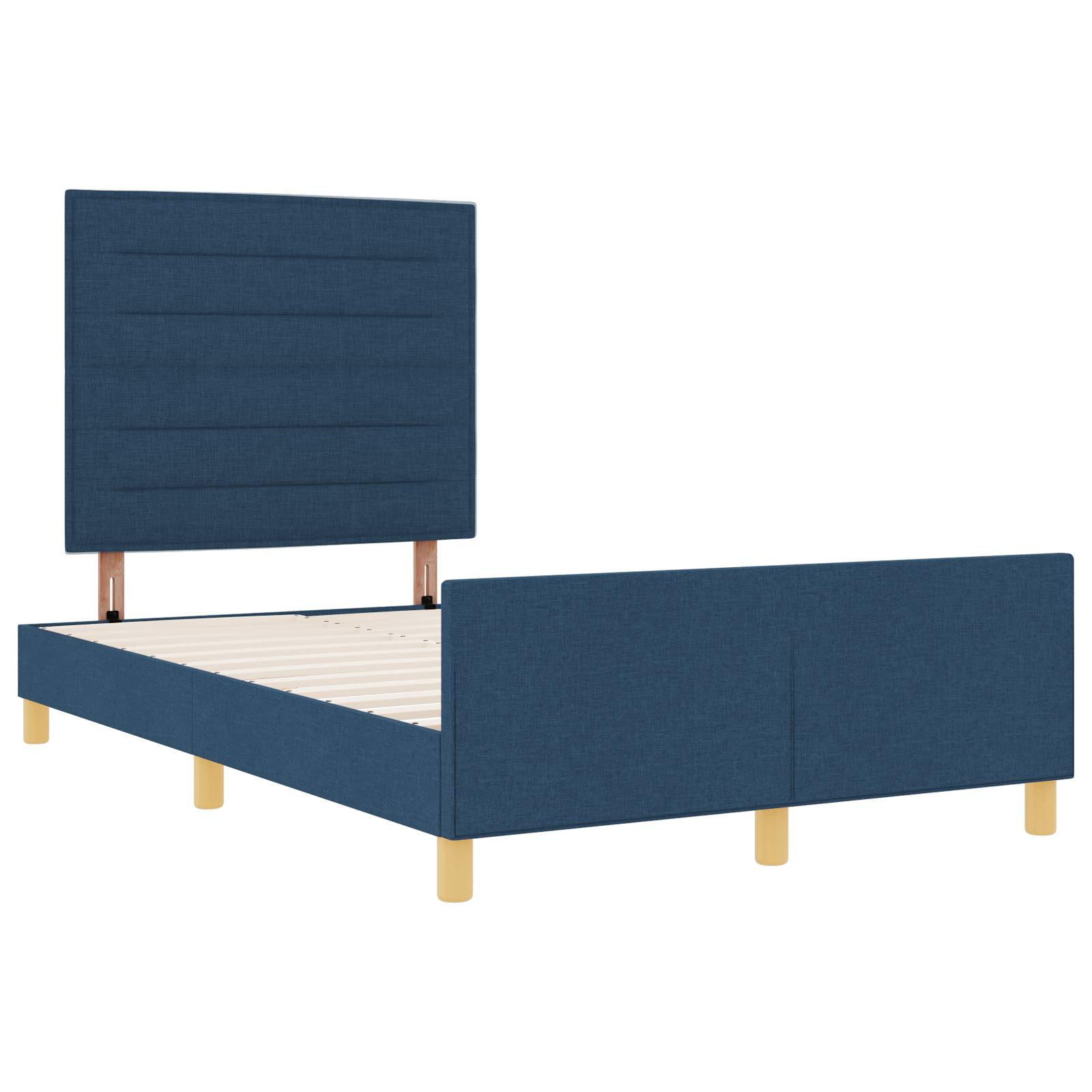 vidaXL Bettgestell Blau 120x200 cm Stoff