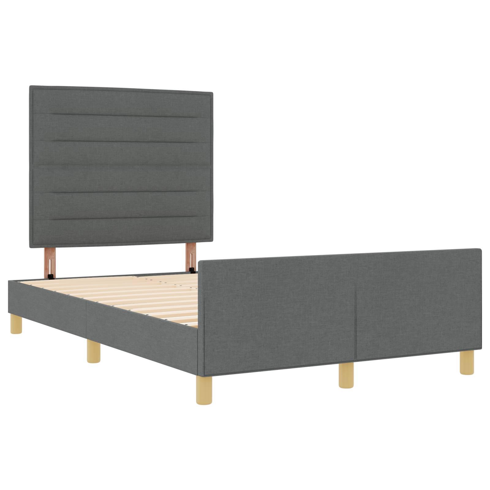 vidaXL Bettgestell Dunkelgrau 140x200 cm Stoff