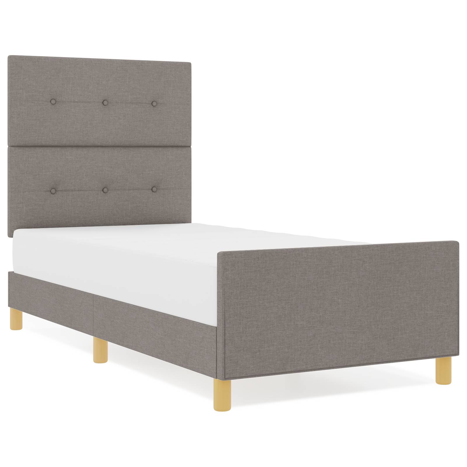 vidaXL Bettgestell Taupe 100x200 cm Stoff