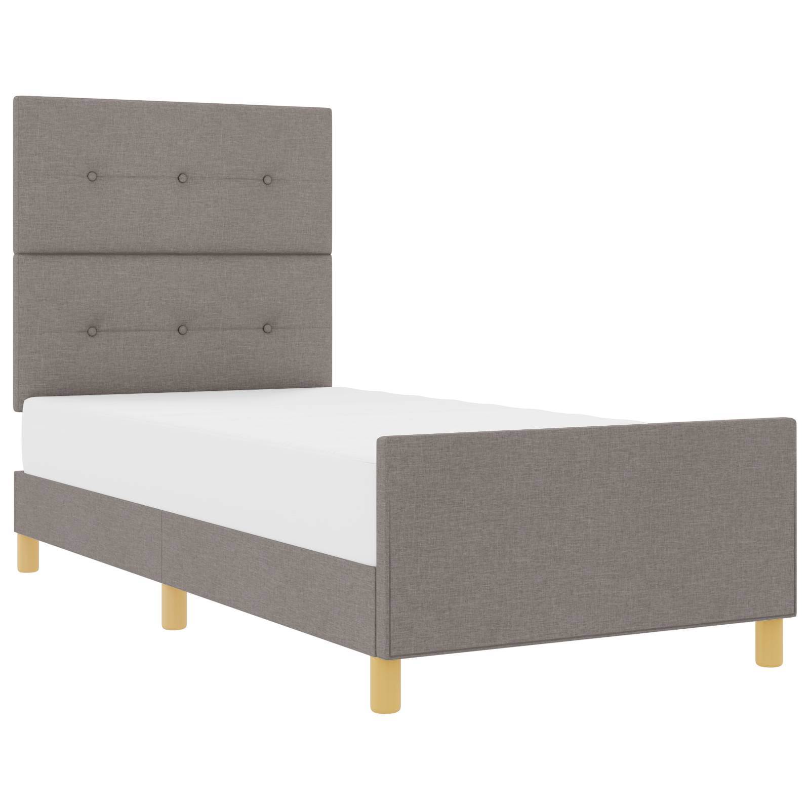 vidaXL Bettgestell Taupe 100x200 cm Stoff
