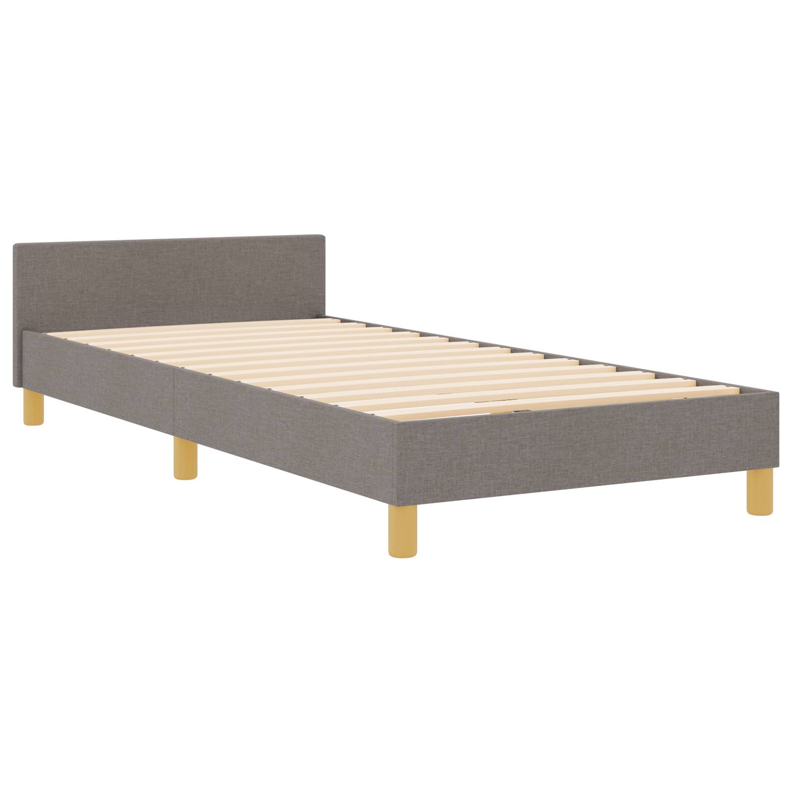 vidaXL Bettgestell Taupe 100x200 cm Stoff