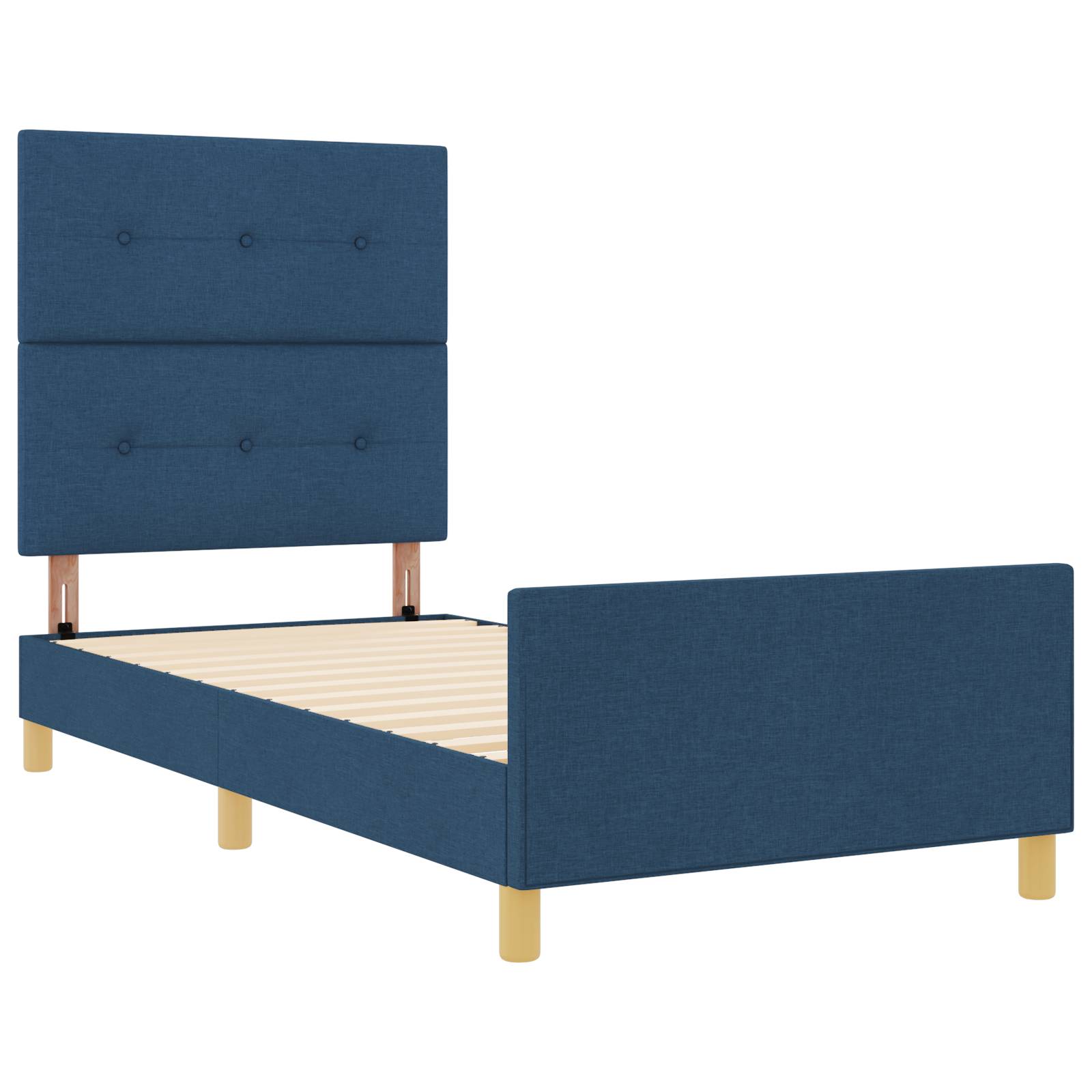 vidaXL Bettgestell Blau 80x200 cm Stoff