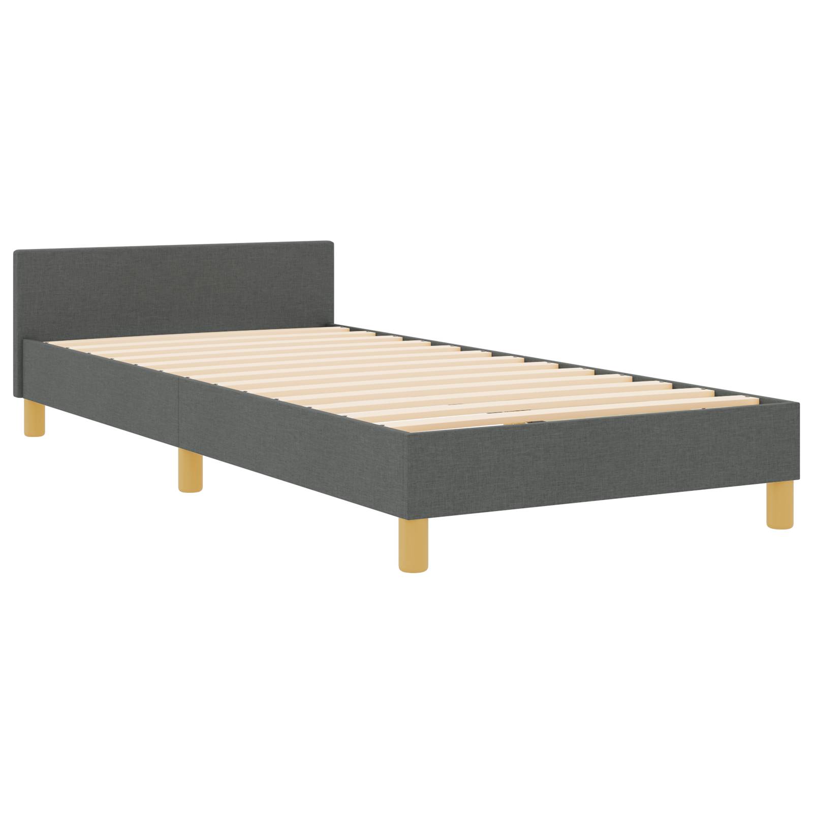 vidaXL Bettgestell Dunkelgrau 100x200 cm Stoff