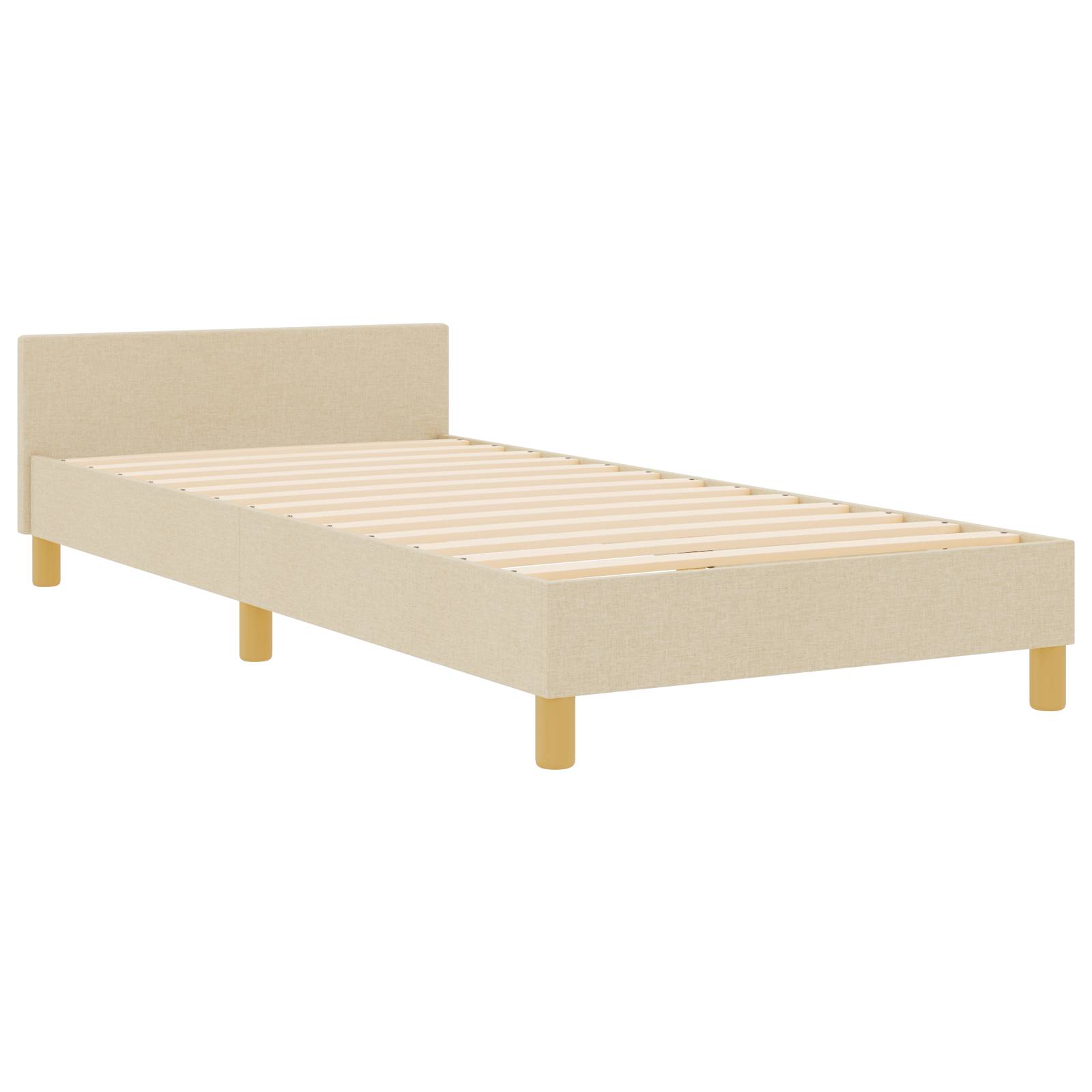 vidaXL Bettgestell Creme 90x200 cm Stoff