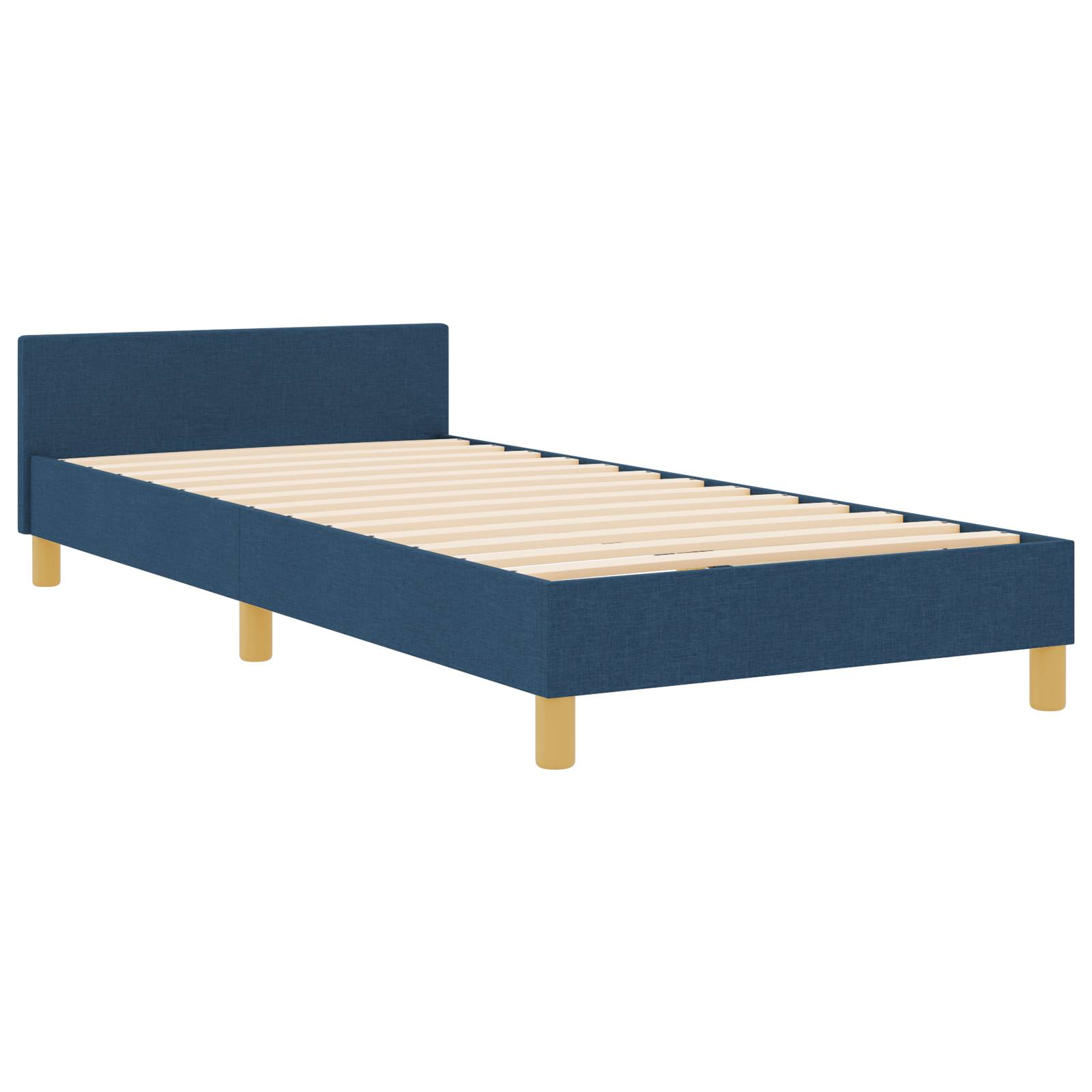 vidaXL Bettgestell Blau 90x190 cm Stoff
