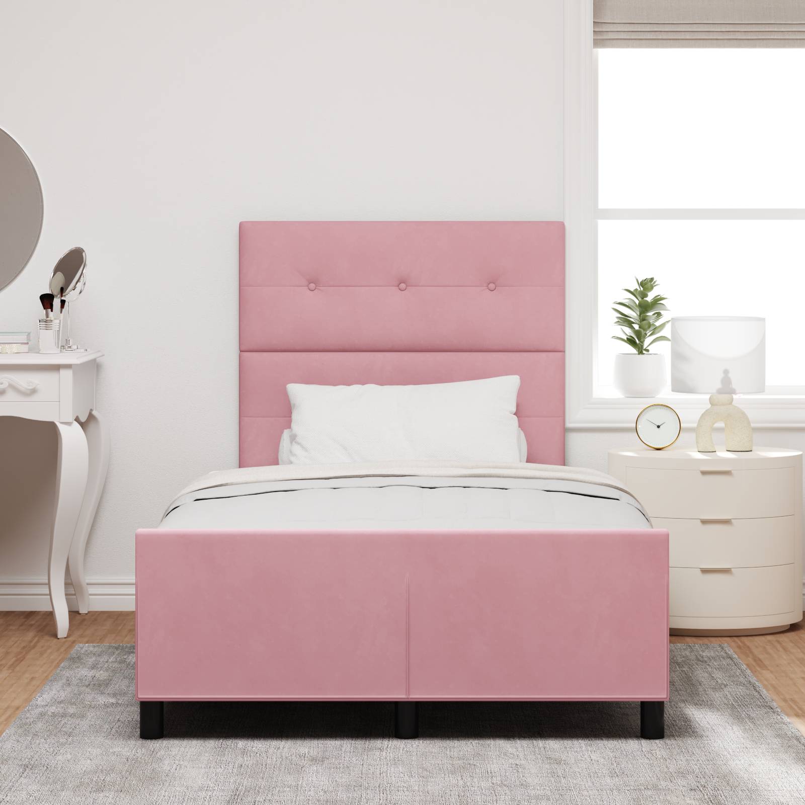 vidaXL Bettgestell Rosa 120x190 cm Samt