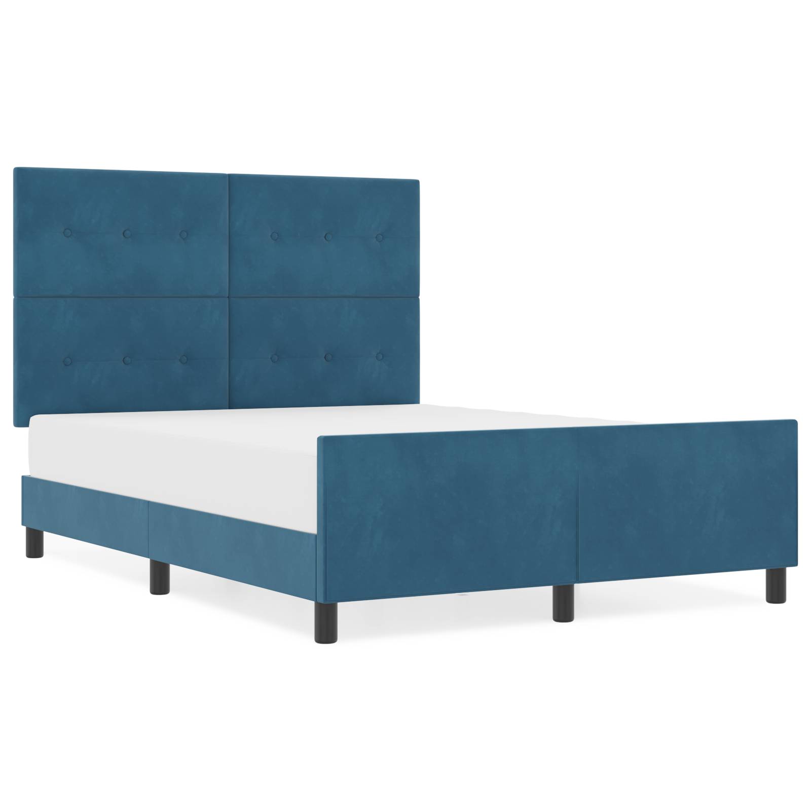 vidaXL Bettgestell Dunkelblau 160x200 cm Samt