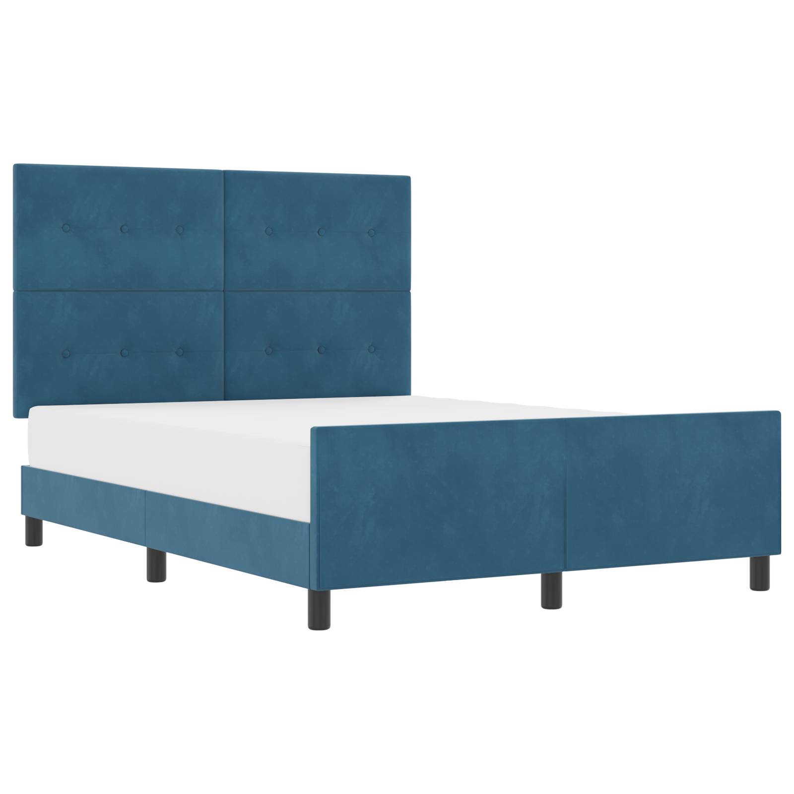 vidaXL Bettgestell Dunkelblau 160x200 cm Samt