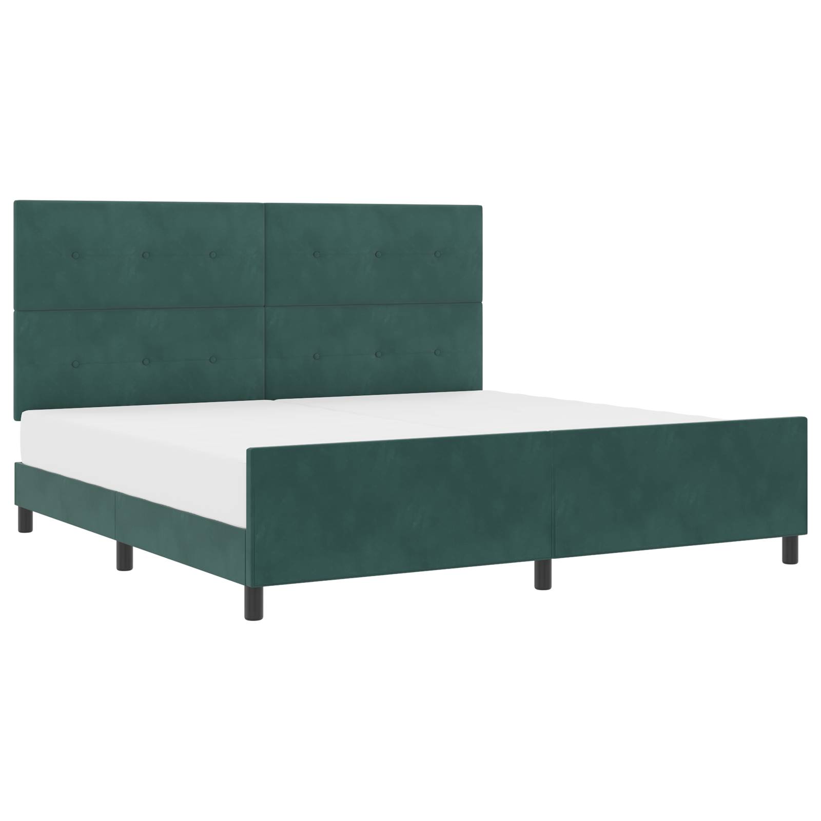 vidaXL Bettgestell Dunkelgrün 200x200 cm Samt