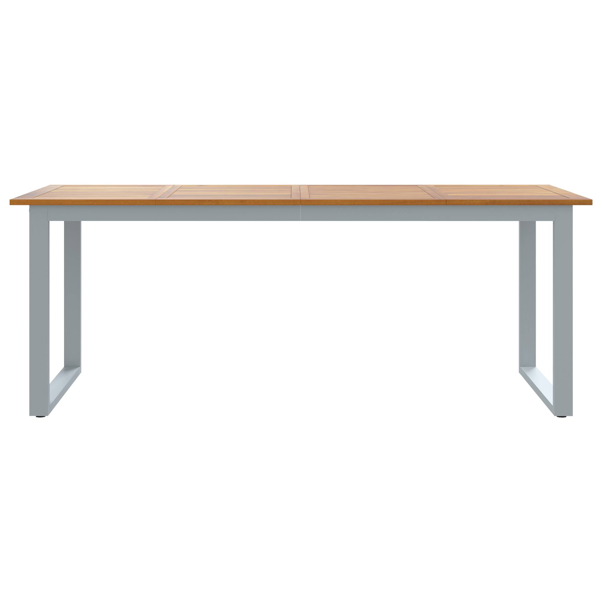 vidaXL Outdoor-Esstisch Grau 200x90x75 cm Stahl & Massivholz Akazie
