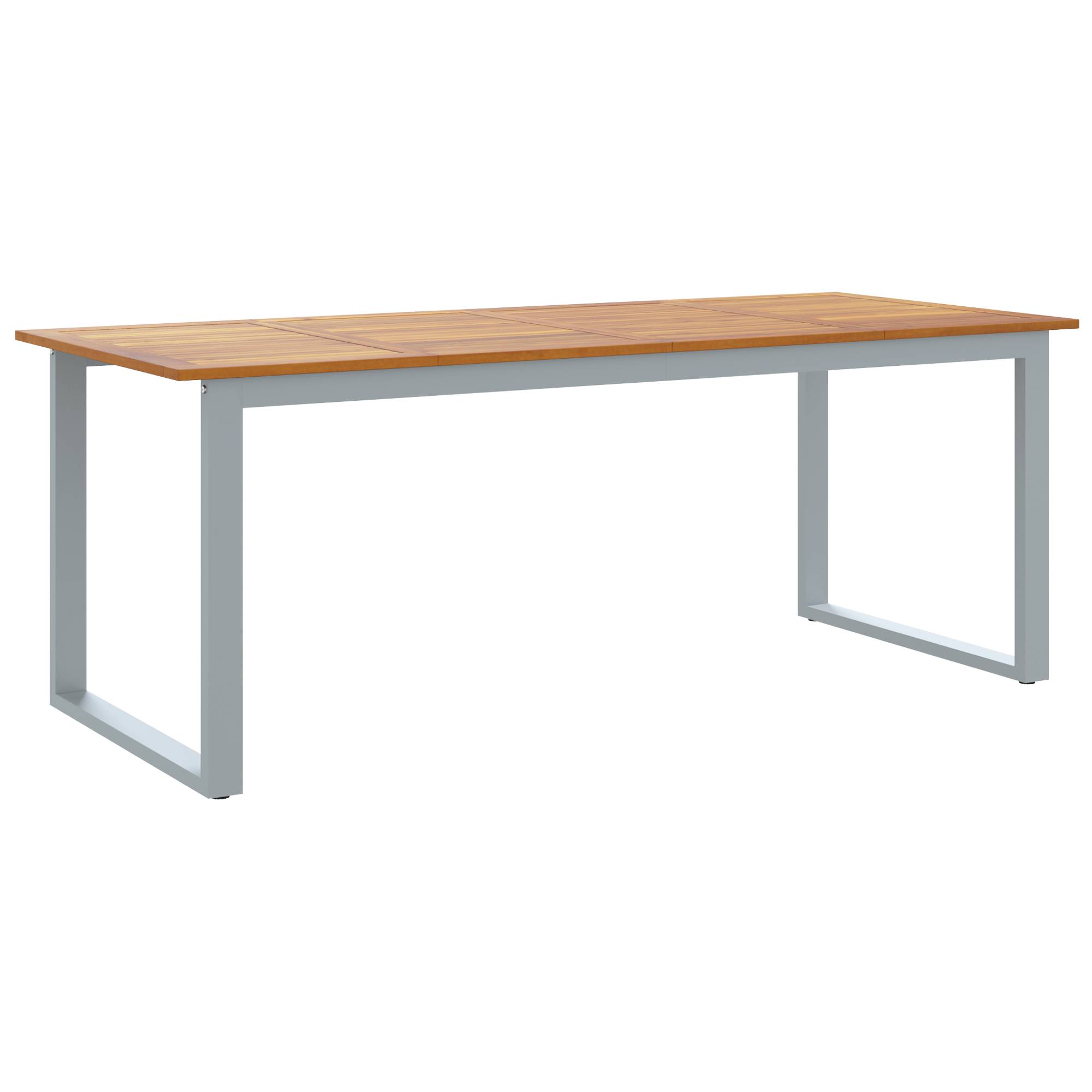vidaXL Outdoor-Esstisch Grau 200x90x75 cm Stahl & Massivholz Akazie