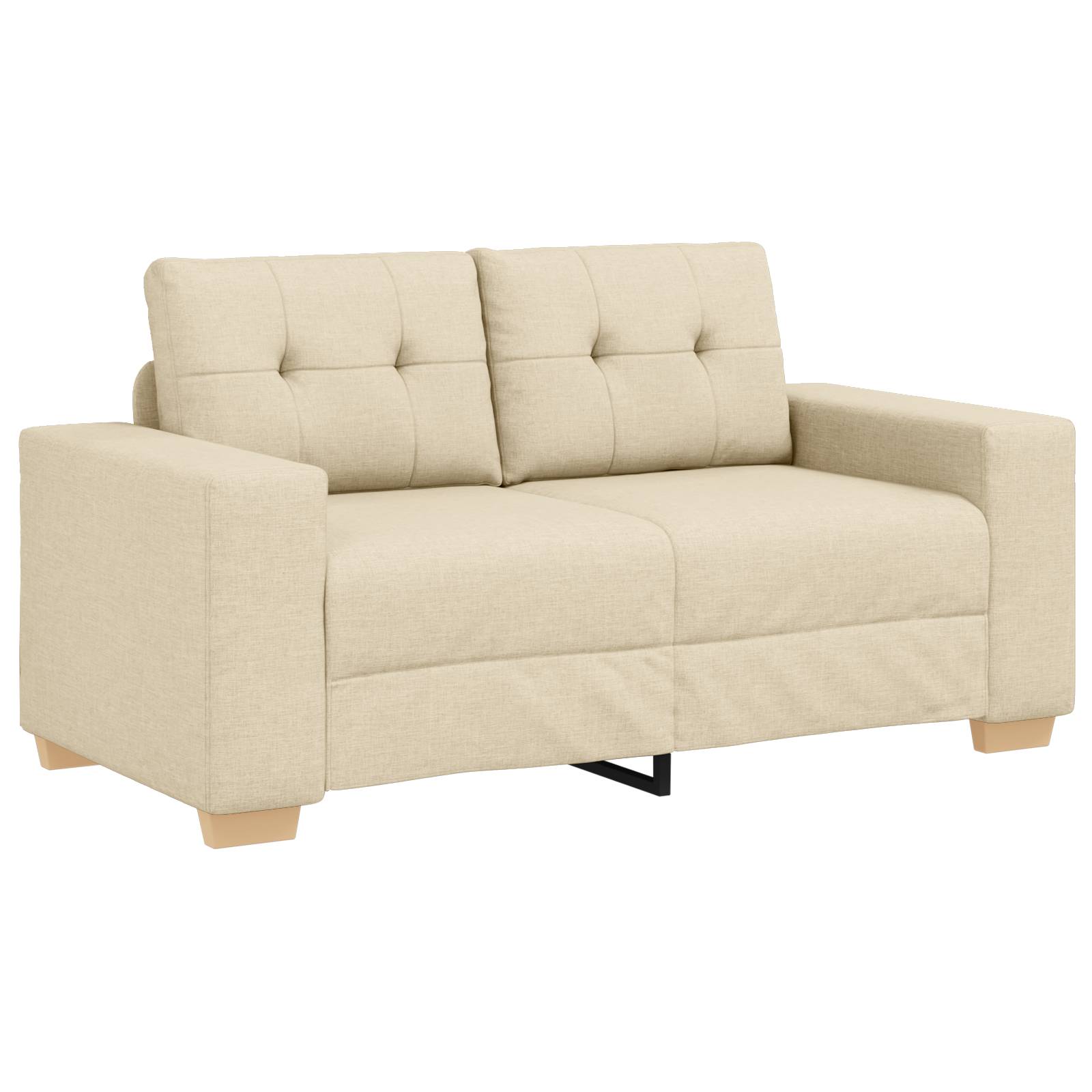 vidaXL 3-tlg. Sofagarnitur mit Kissen Creme Stoff
