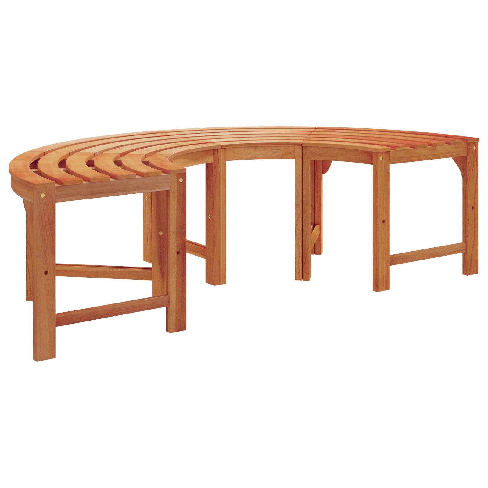 vidaXL Baumbank Halbrund 160 cm Massivholz Eukalyptus