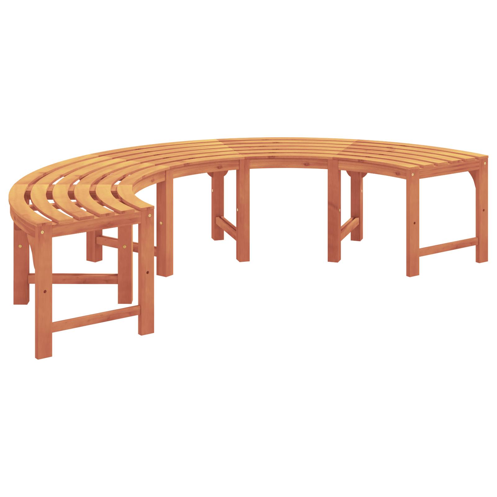 vidaXL Baumbank Halbrund 200 cm Massivholz Eukalyptus