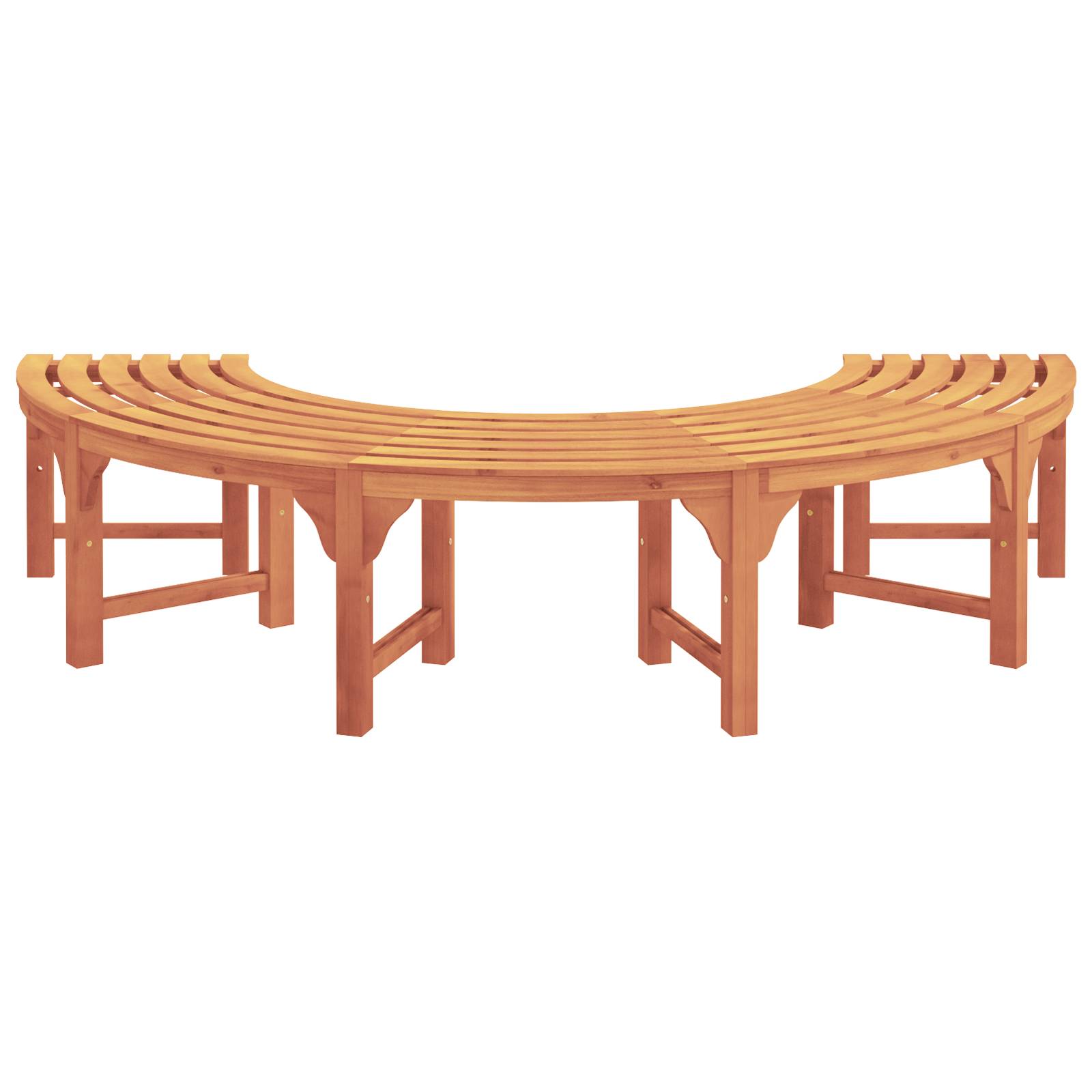 vidaXL Baumbank Halbrund 200 cm Massivholz Eukalyptus