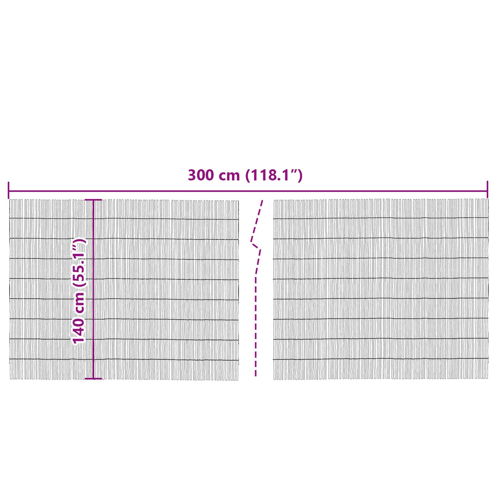 vidaXL Schilfzaun 300x140 cm