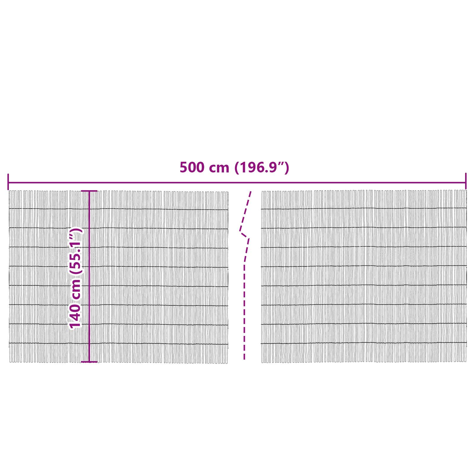 vidaXL Schilfzaun 500x140 cm