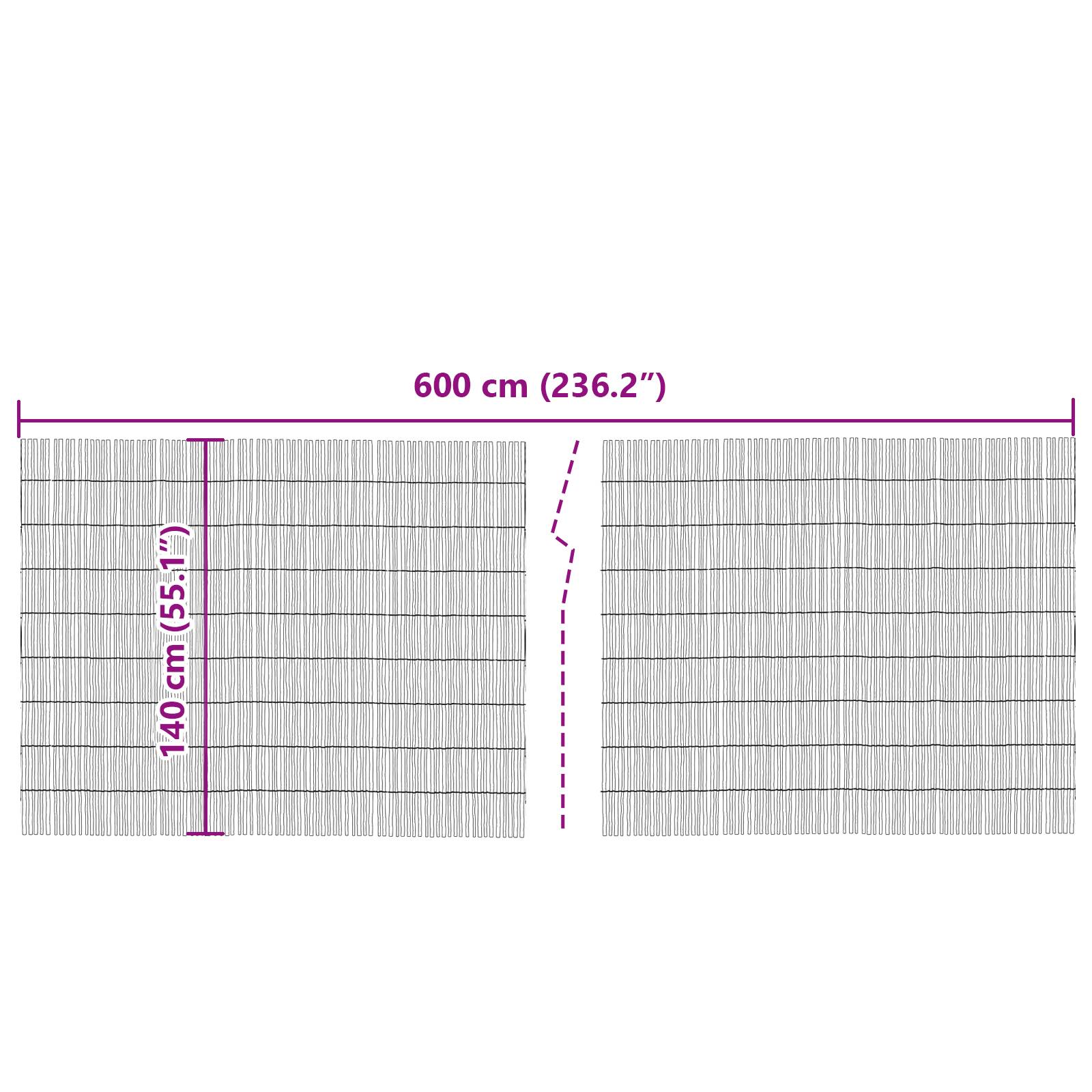 vidaXL Schilfzaun 600x140 cm