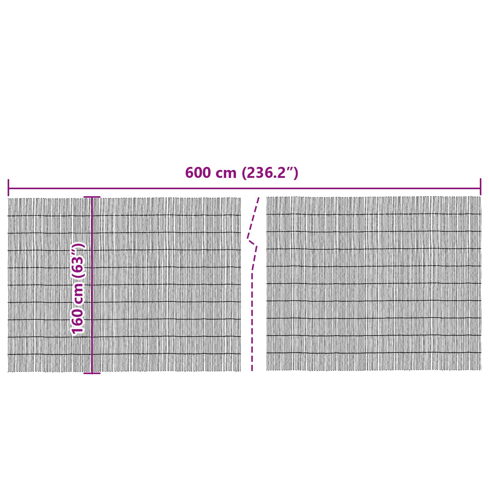 vidaXL Schilfzaun 600x160 cm