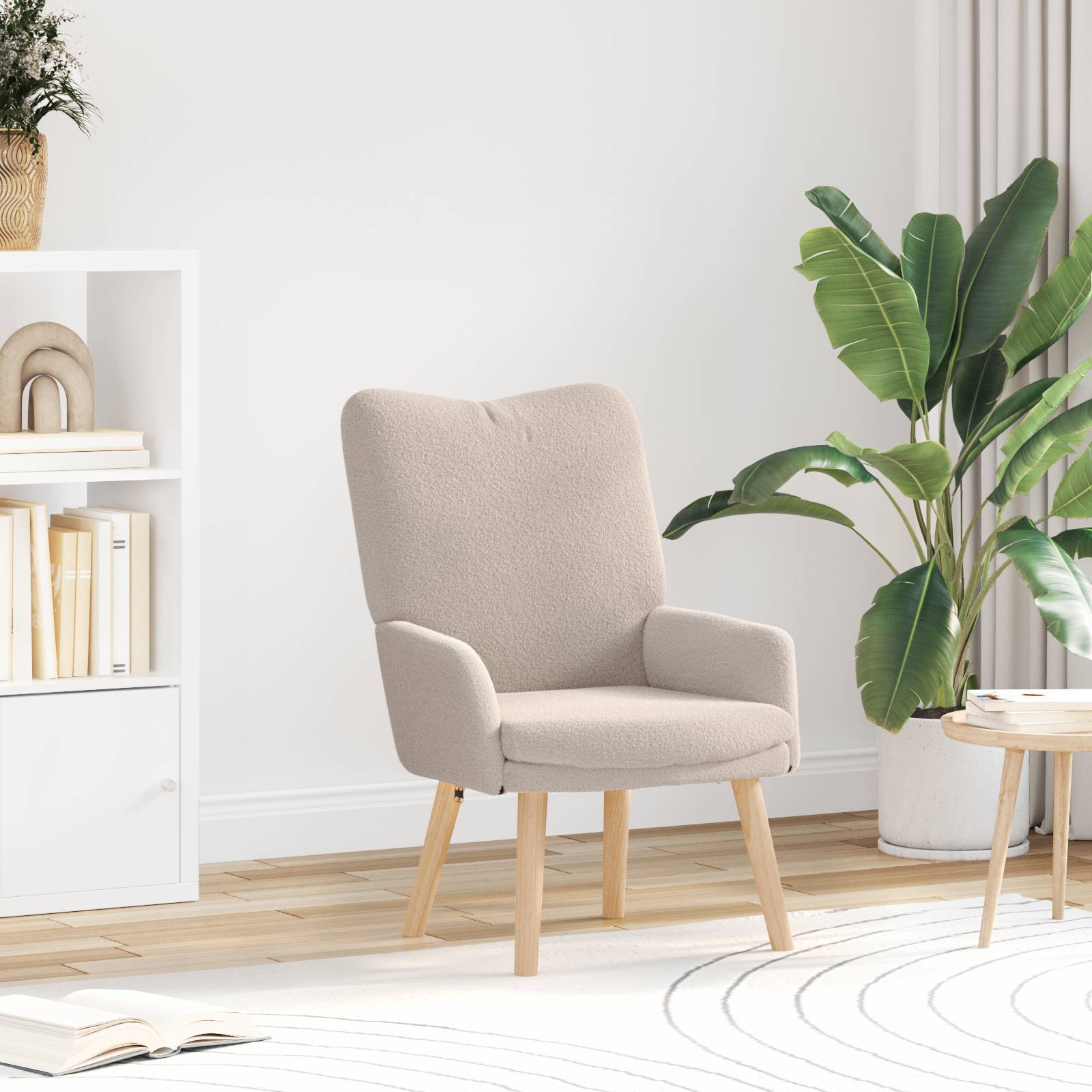 vidaXL Relaxsessel Hellgrau Wollähnlicher Stoff