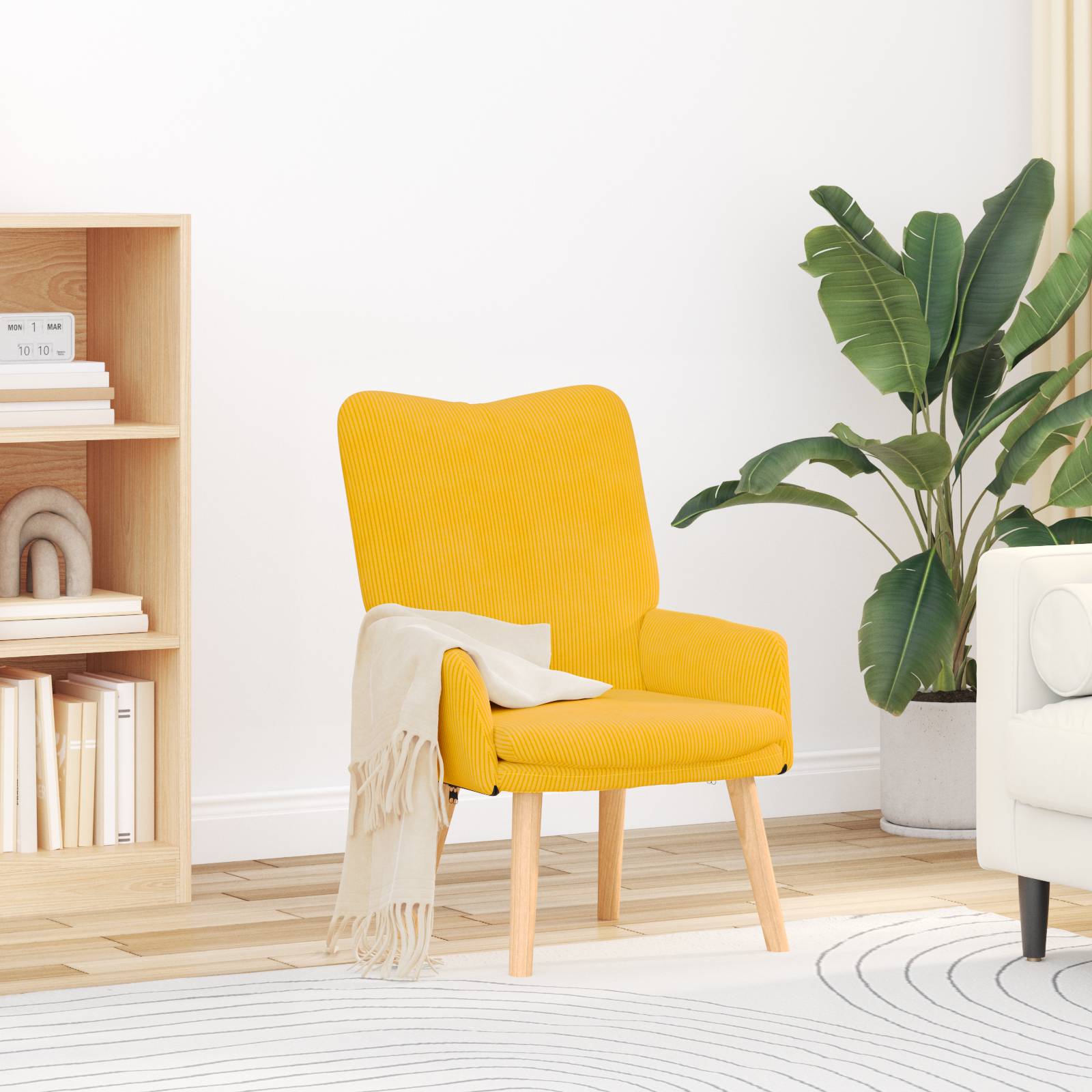 vidaXL Relaxsessel Hellgelb Cordstoff