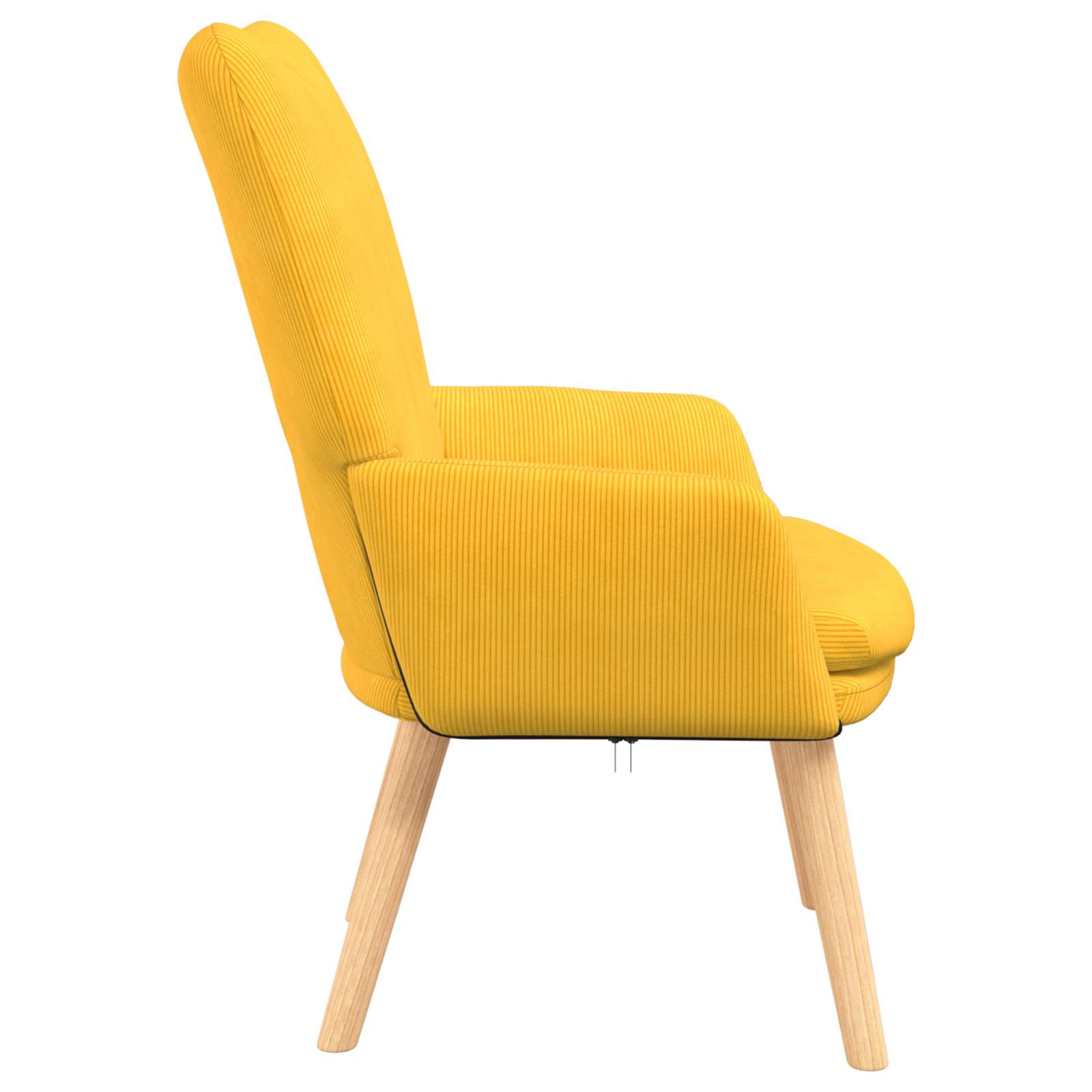 vidaXL Relaxsessel Hellgelb Cordstoff