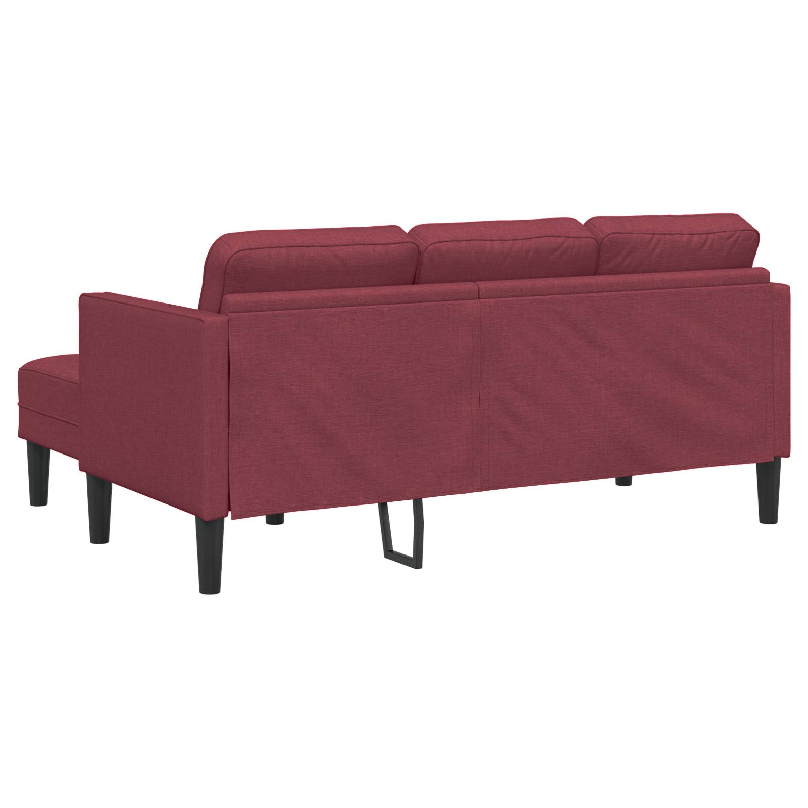 vidaXL Sofa 3-Sitzer L-Form Weinrot 160 cm Stoff