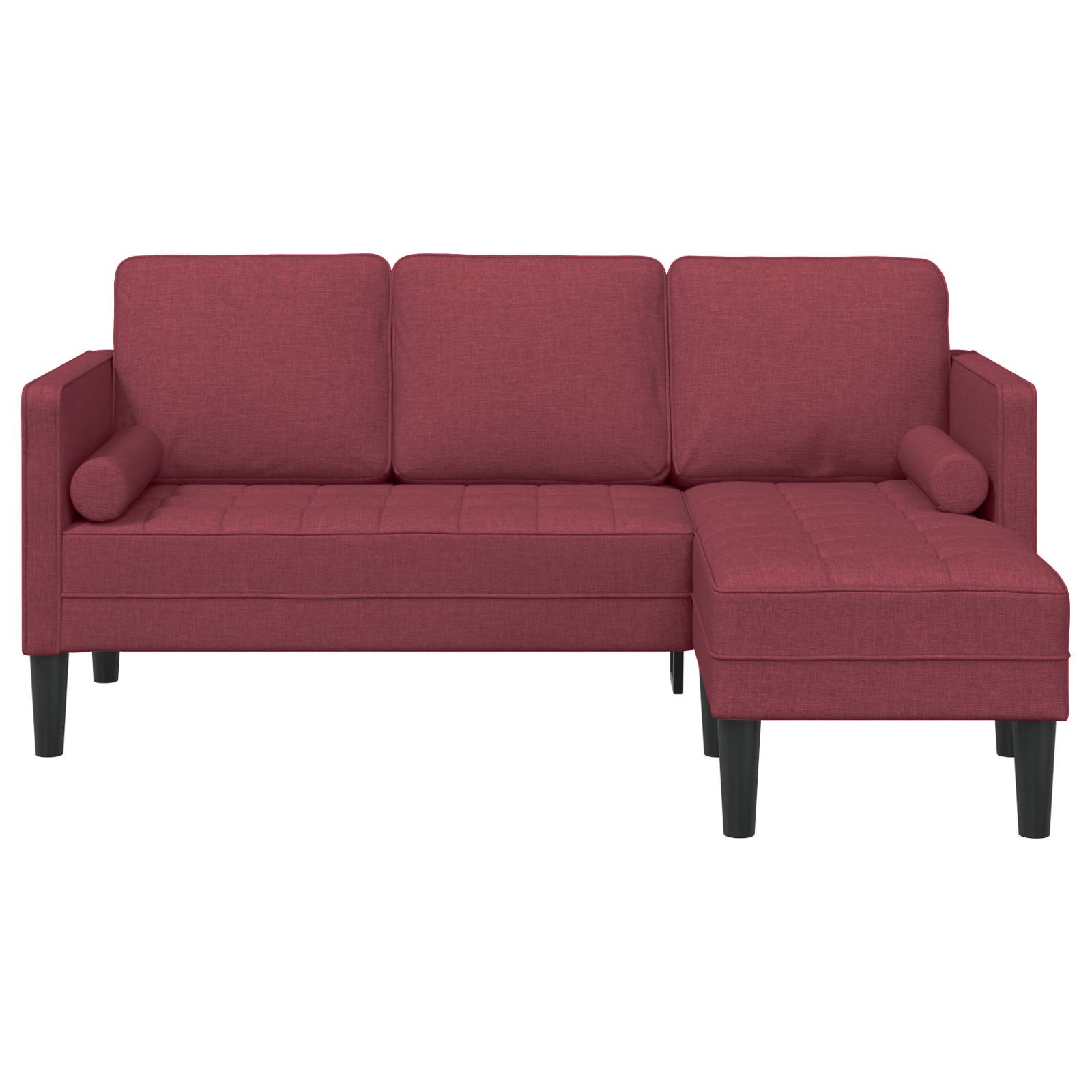 vidaXL Sofa 3-Sitzer L-Form Weinrot 160 cm Stoff