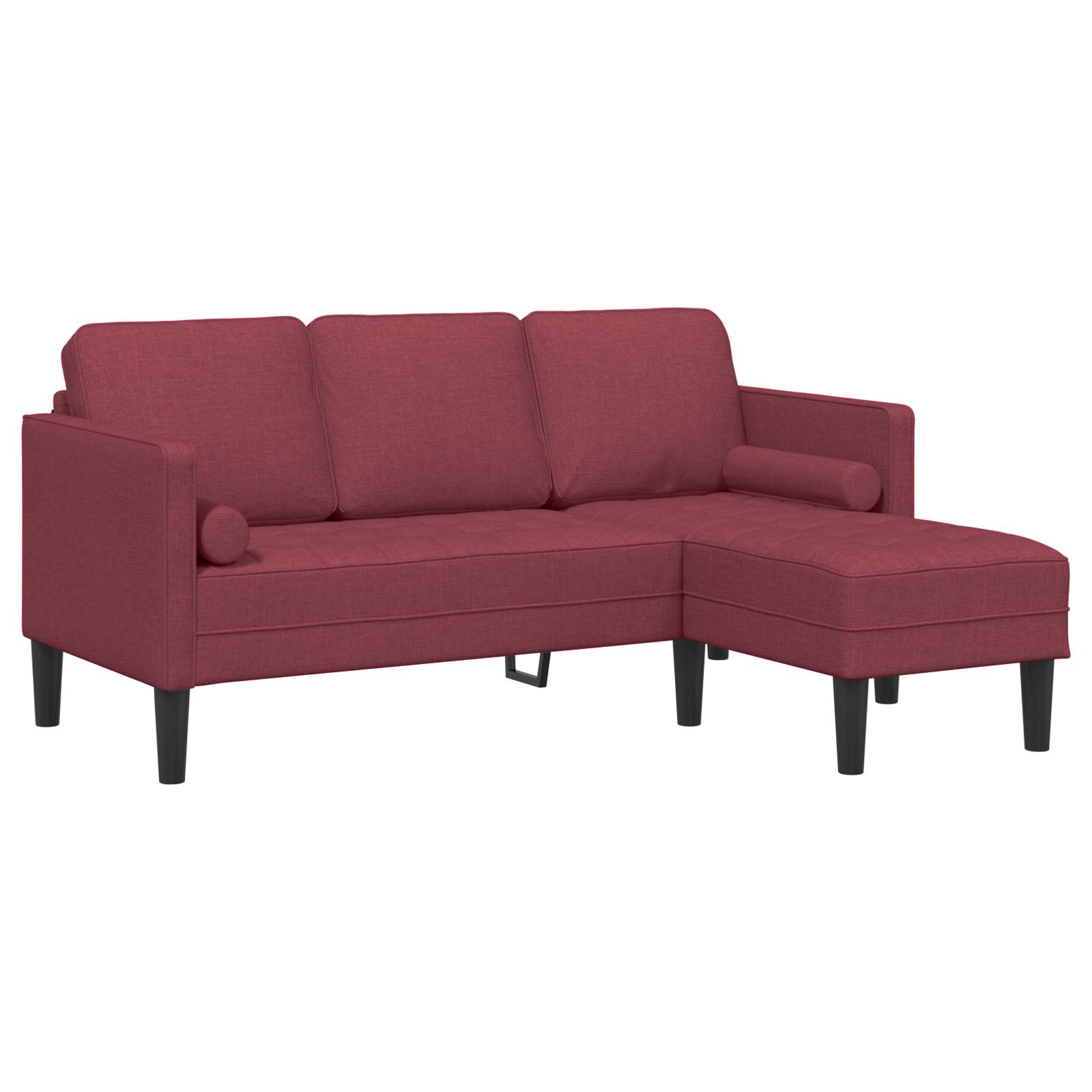 vidaXL Sofa 3-Sitzer L-Form Weinrot 160 cm Stoff