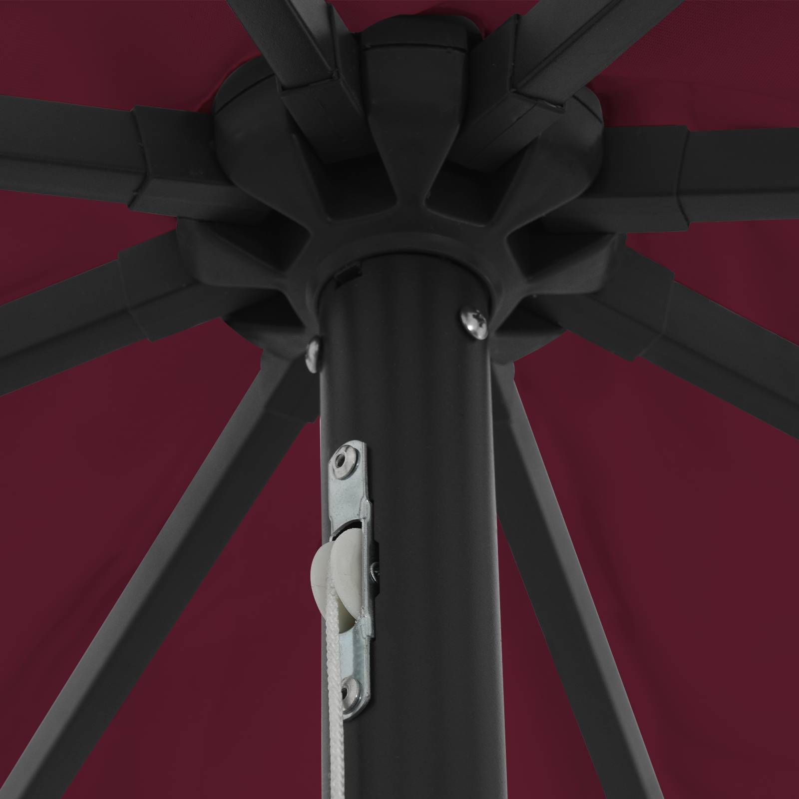 vidaXL Sonnenschirm mit LED-Leuchten 395x245 cm Bordeauxrot