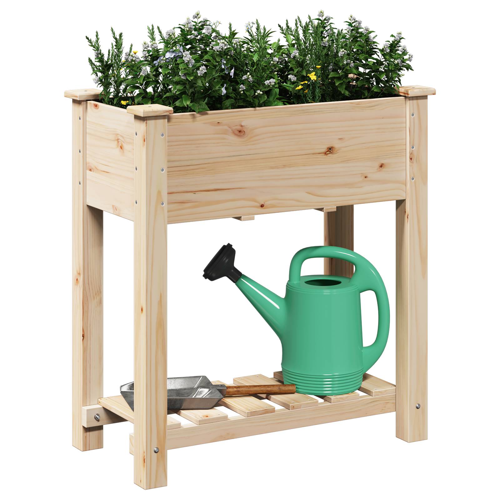 vidaXL Pflanzkasten mit Ablage 71x37x76 cm Massivholz Tanne
