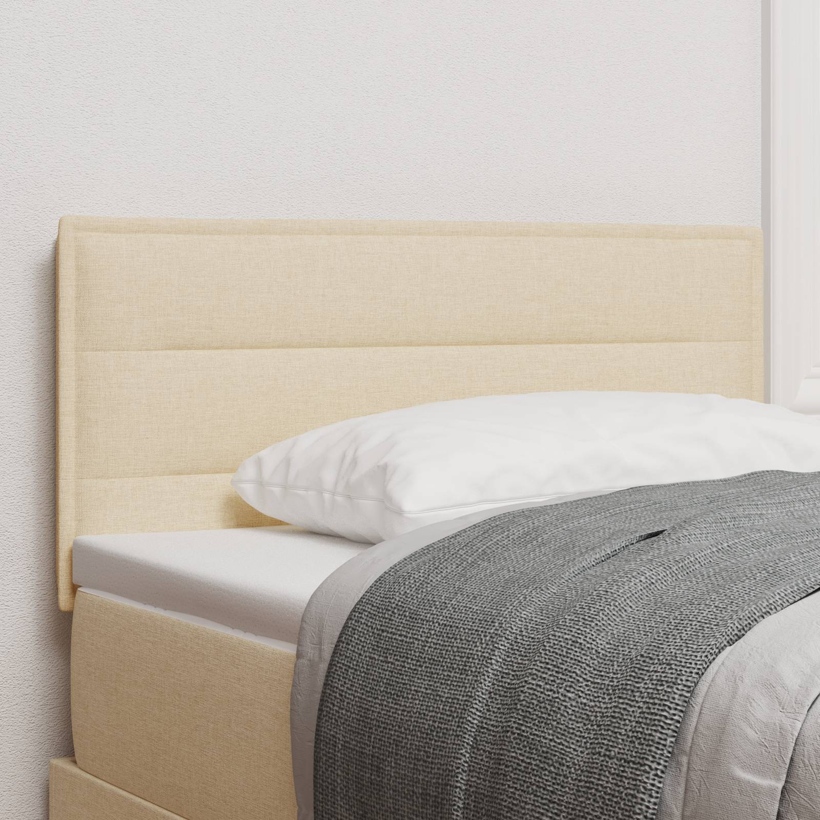 vidaXL Kopfteil Linien-Design Creme 80 cm Stoff