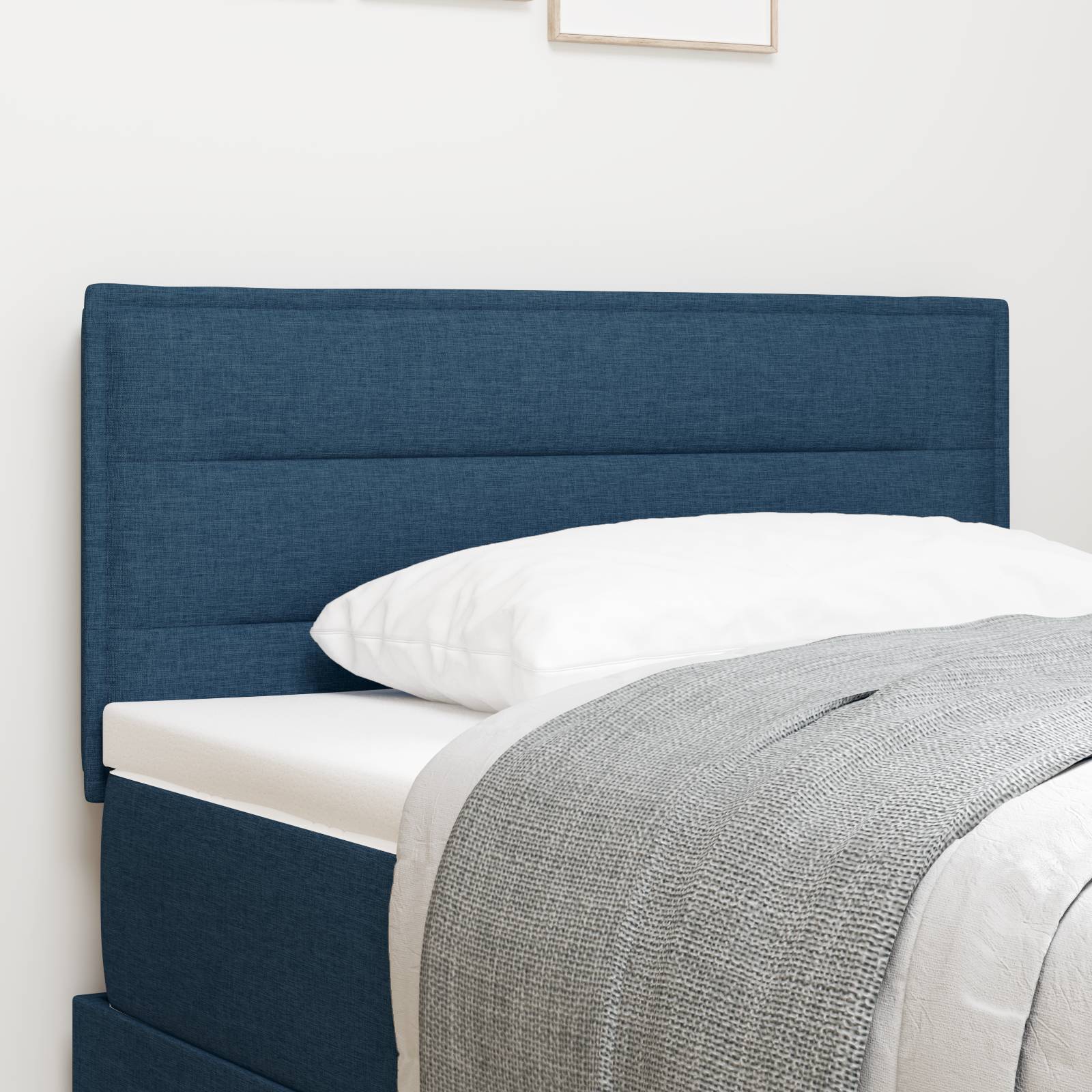 vidaXL LED Kopfteil Linien-Design Blau 100 cm Stoff